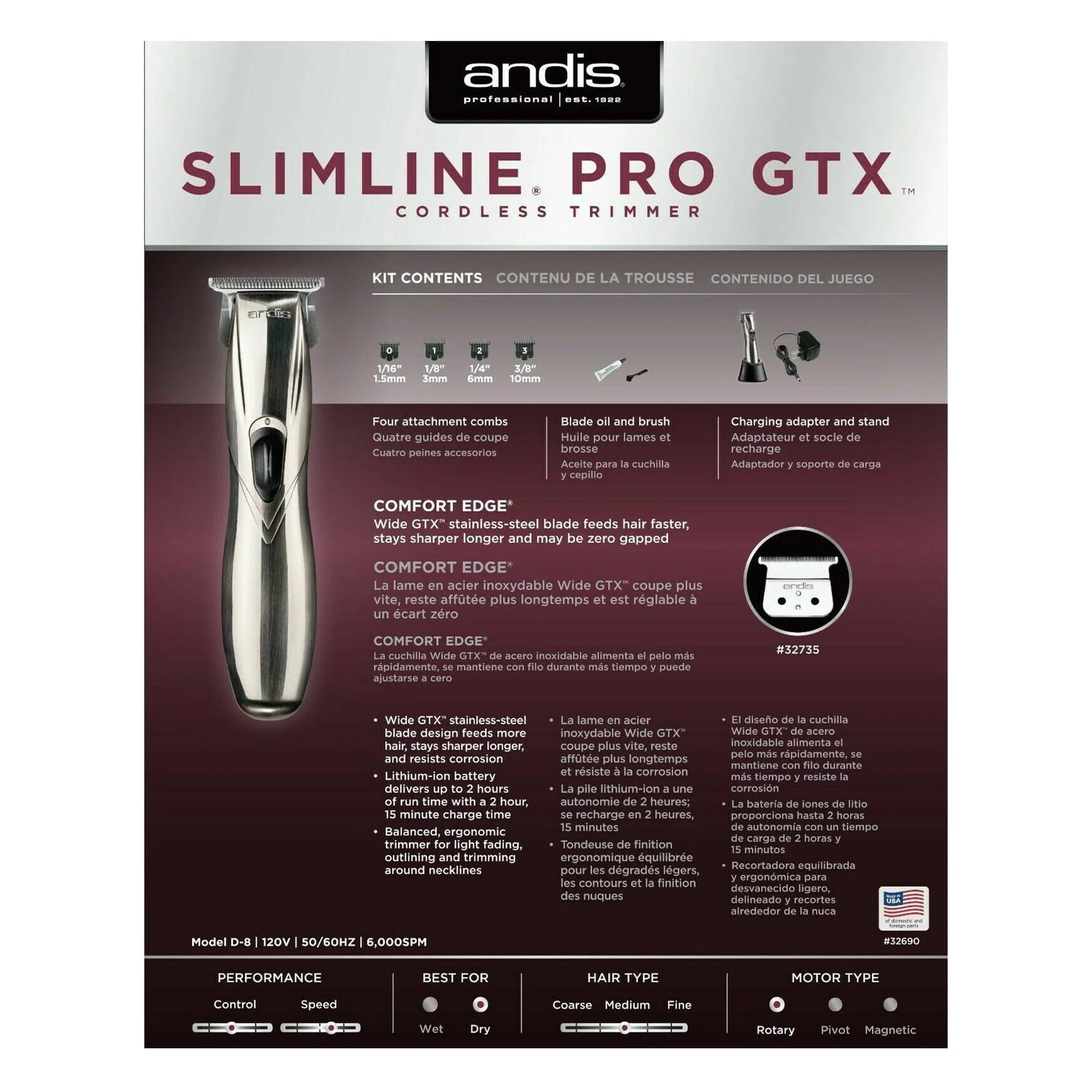 Andis - Slimline Pro GTX Trimmer - Image 8