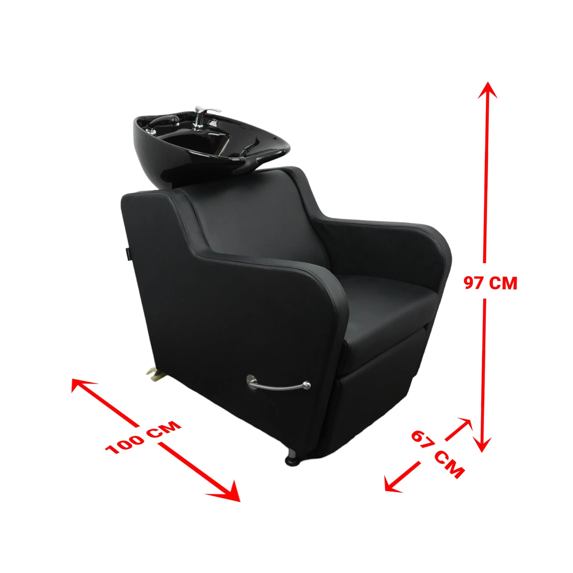 Backwash Chair - Ergonomic Luxury Basin Adjustable Chair Black - Image 14