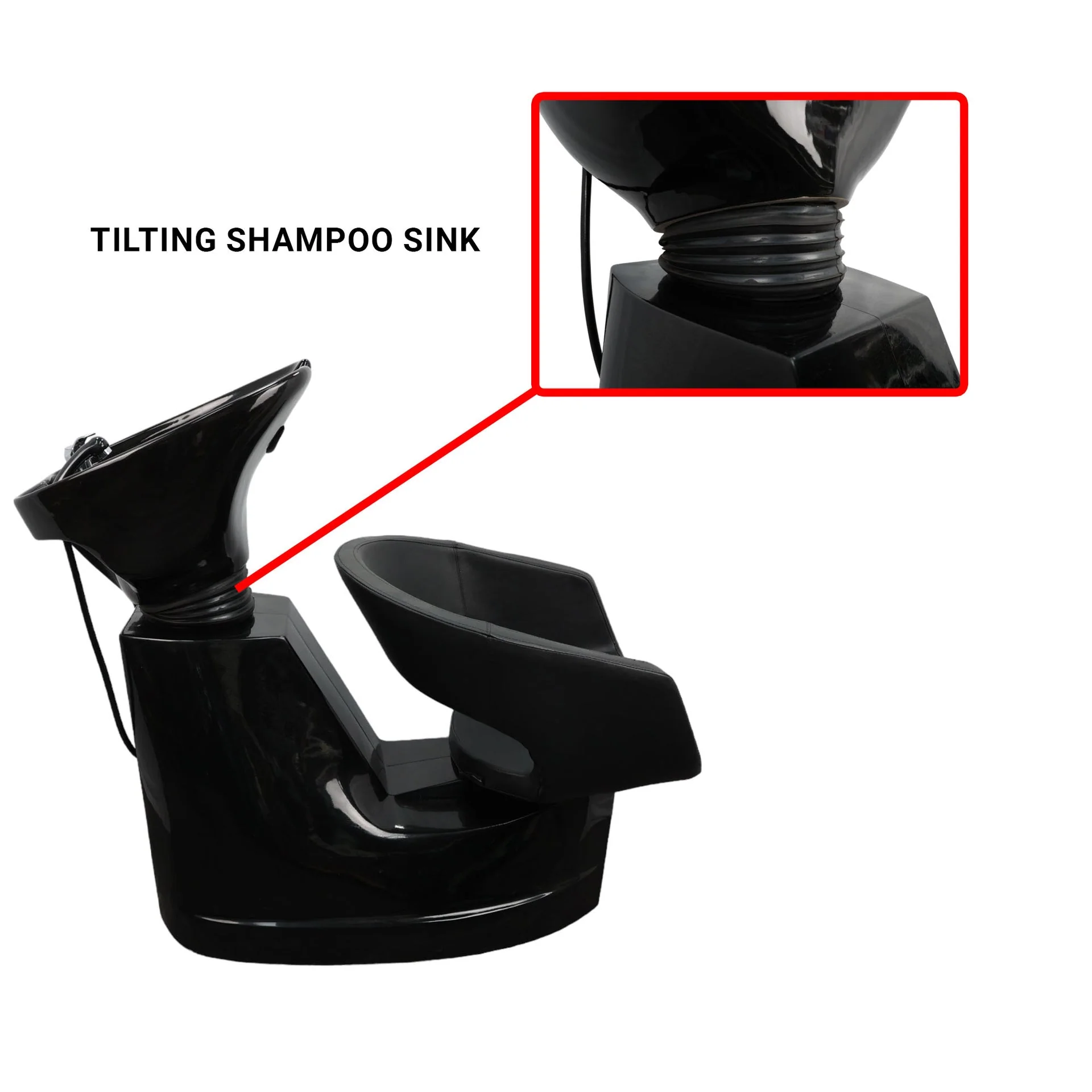 Backwash Chair - Modern Elegance Basin Adjustable Chair Black - Image 15