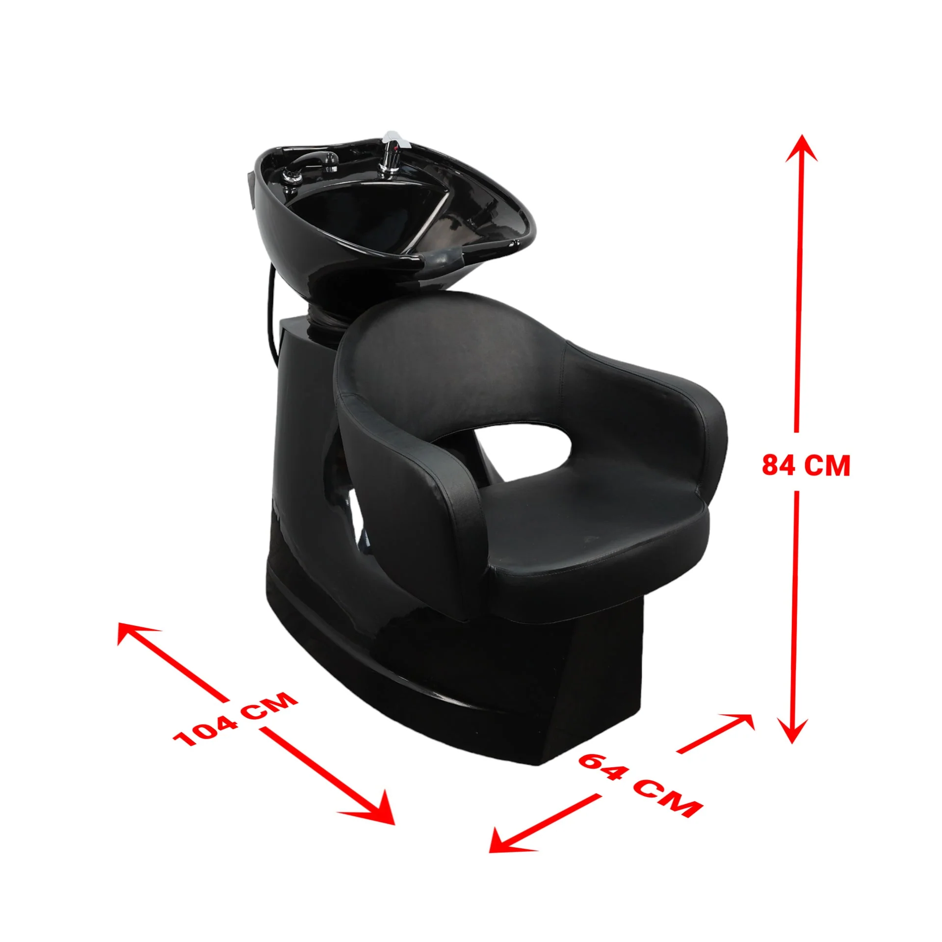 Backwash Chair - Rinse and Relax Basin Adjustable Chair Black - Image 16