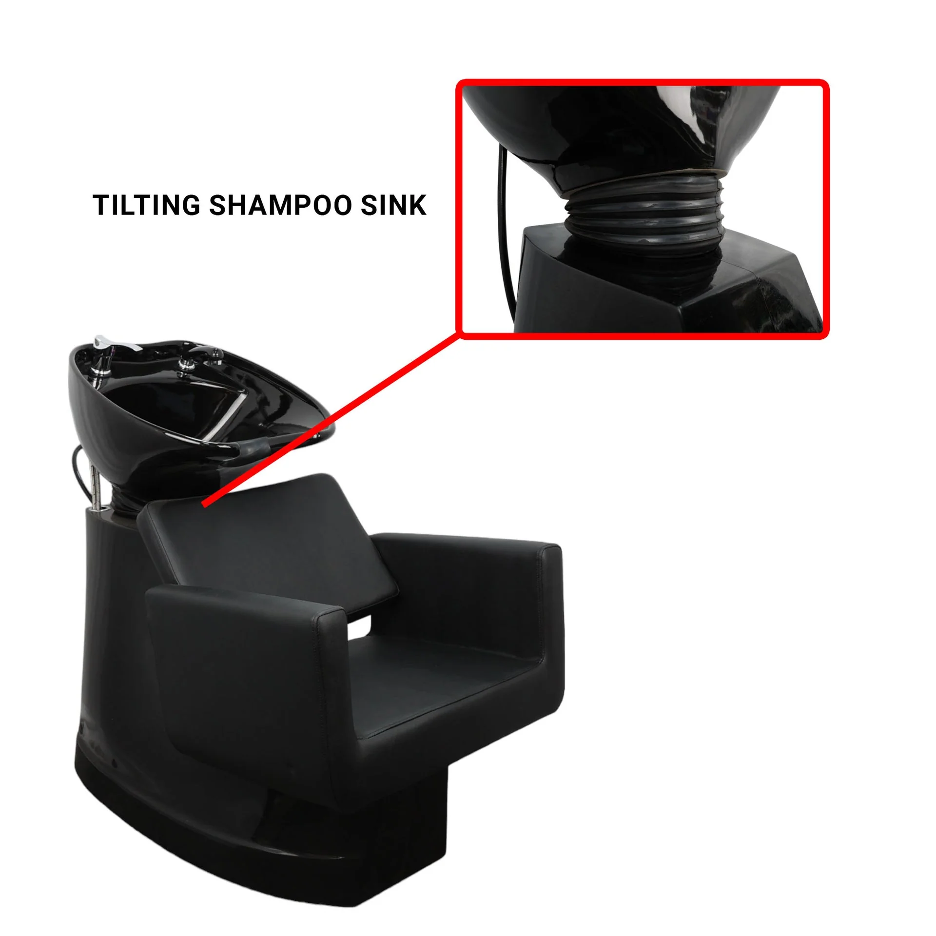 Backwash Chair - Sleek Comfort Basin Adjustable Chair Black - Image 13