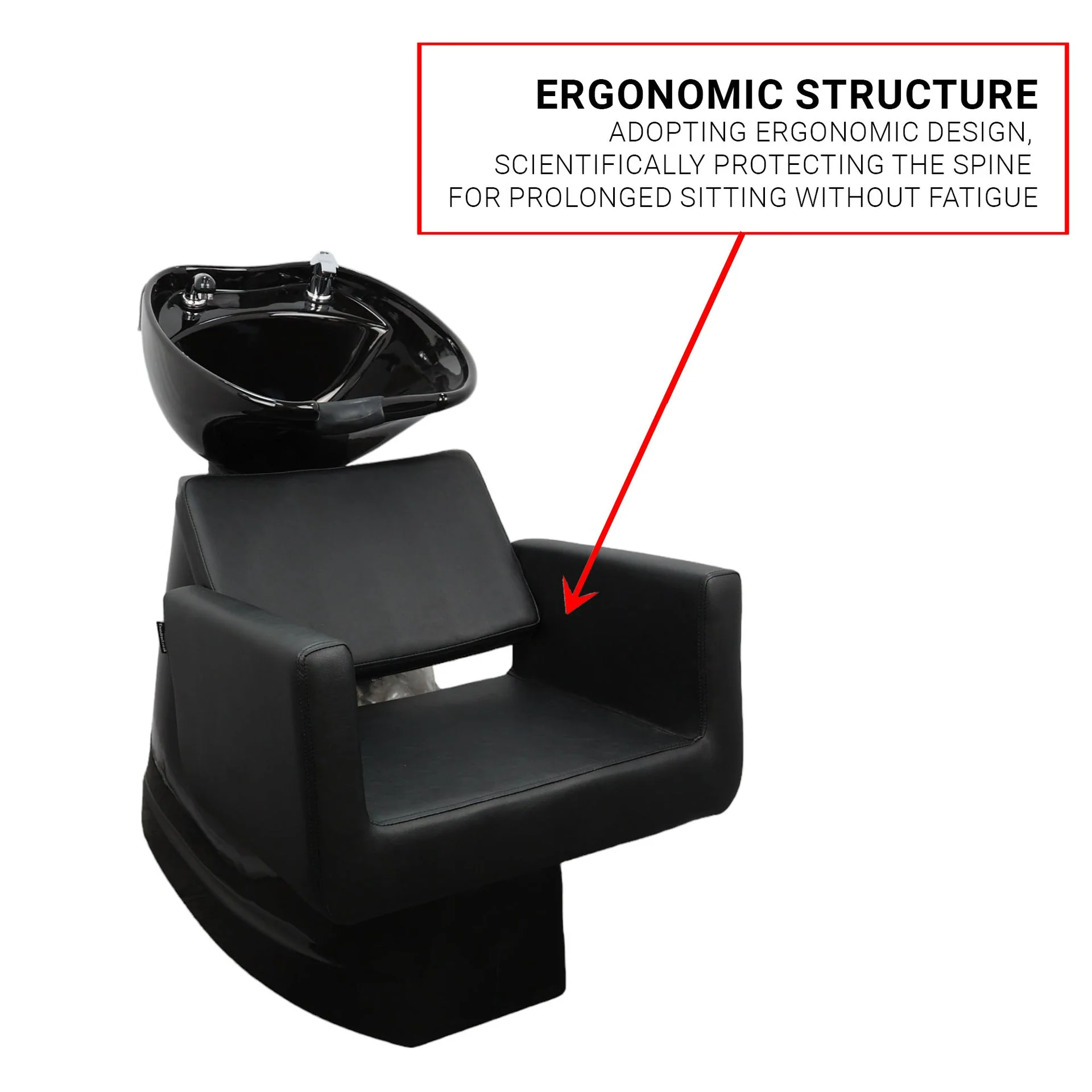 Backwash Chair - Sleek Comfort Basin Adjustable Chair Black - Image 4