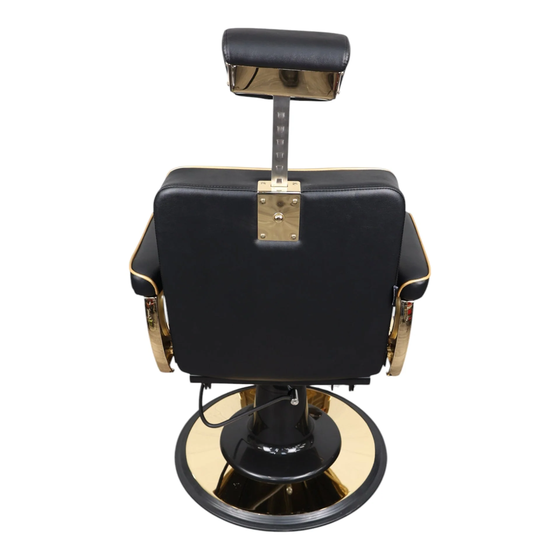 Barber Chair - Elegant Black & Gold Diamond-Stitched & Gold Accents - Image 10