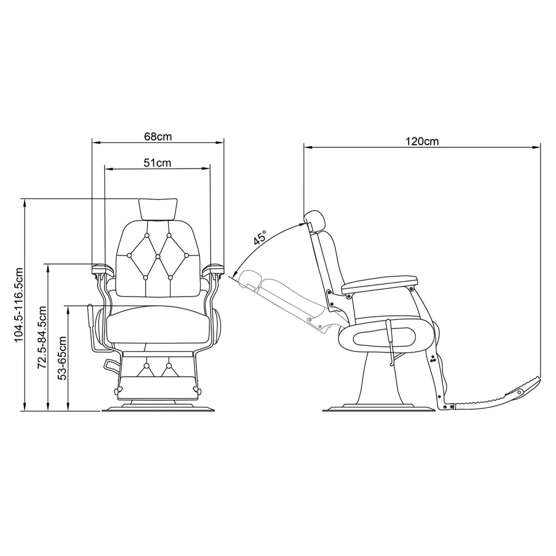 Barber Chair - Luxurious Belmont  Black & Gold Accents - Image 10