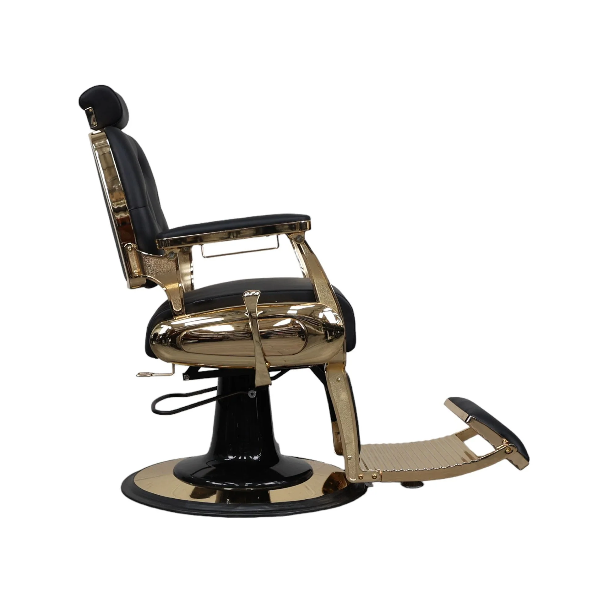 Barber Chair - Luxurious Belmont  Black & Gold Accents - Image 4