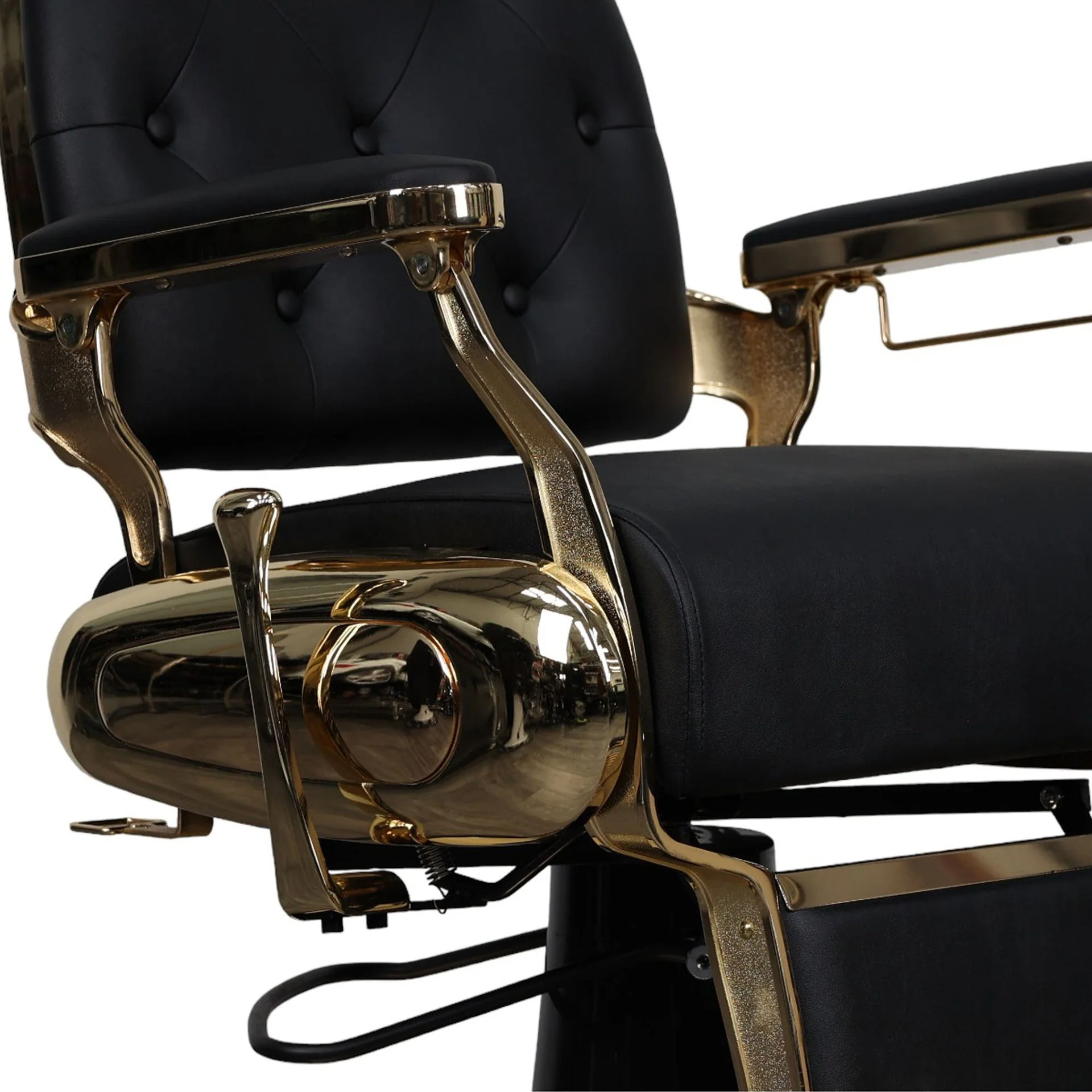 Barber Chair - Luxurious Belmont  Black & Gold Accents - Image 6