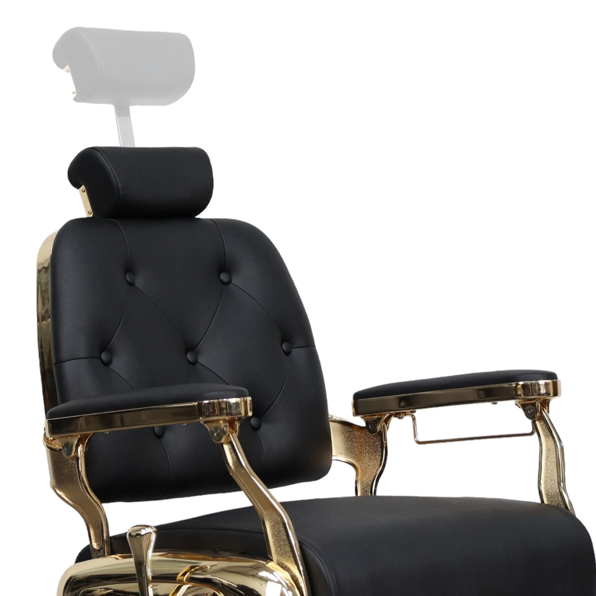 Barber Chair - Luxurious Belmont  Black & Gold Accents - Image 8
