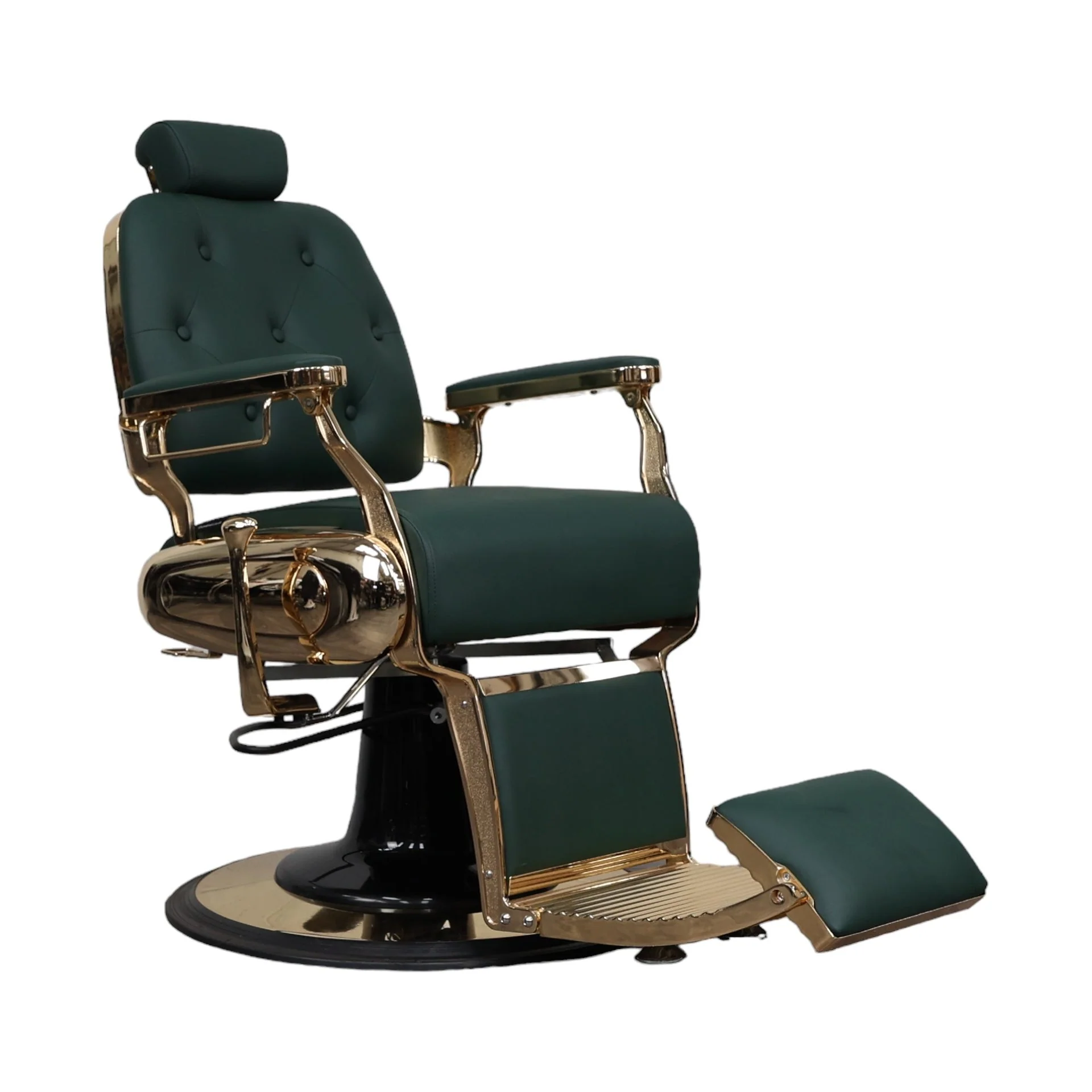 Barber Chair - Luxurious Belmont Green & Gold Accents - Image 3