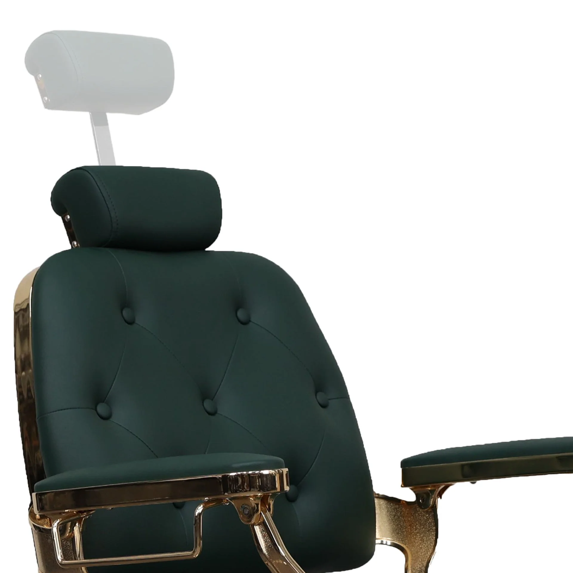 Barber Chair - Luxurious Belmont Green & Gold Accents - Image 8