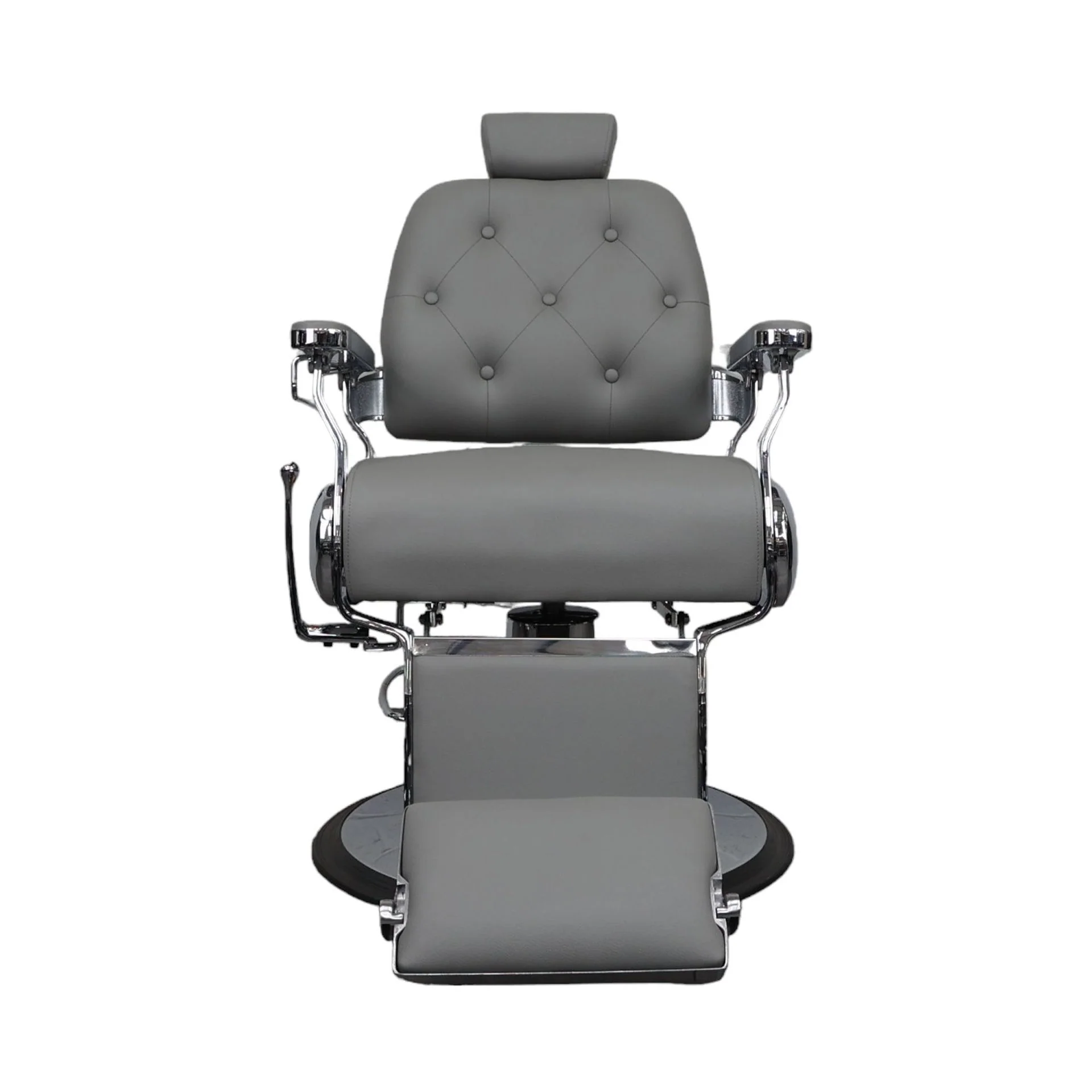 Barber Chair - Luxurious Belmont Grey & Crome Accents - Image 5