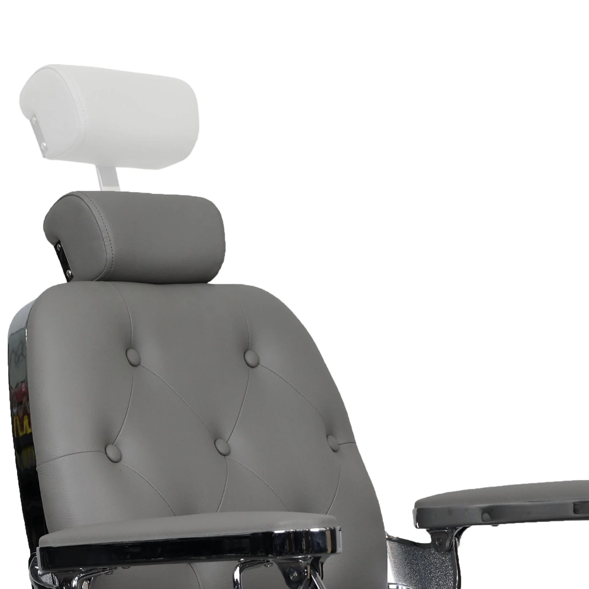 Barber Chair - Luxurious Belmont Grey & Crome Accents - Image 8