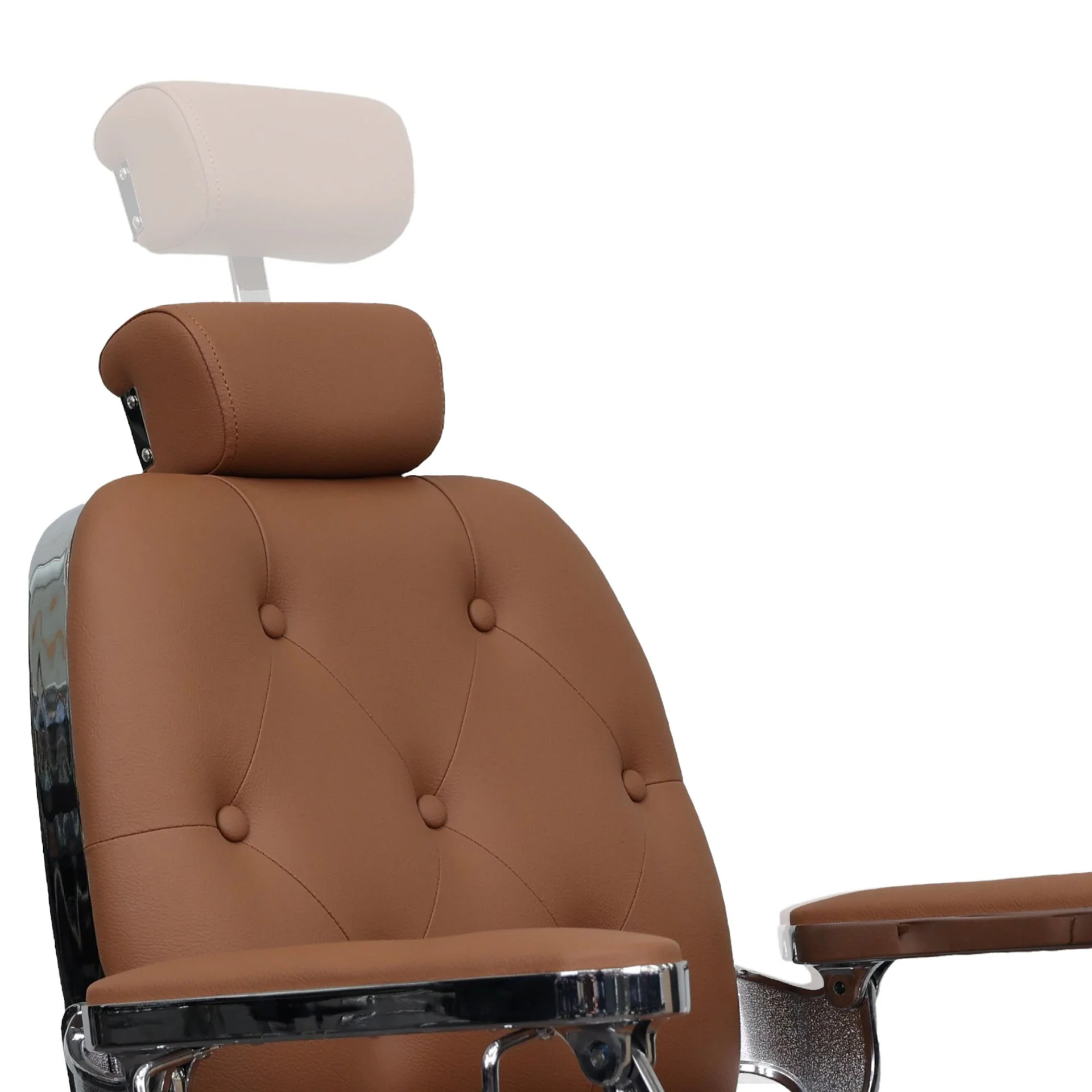 Barber Chair - Luxurious Belmont Tan & Chrome Accents - Image 9