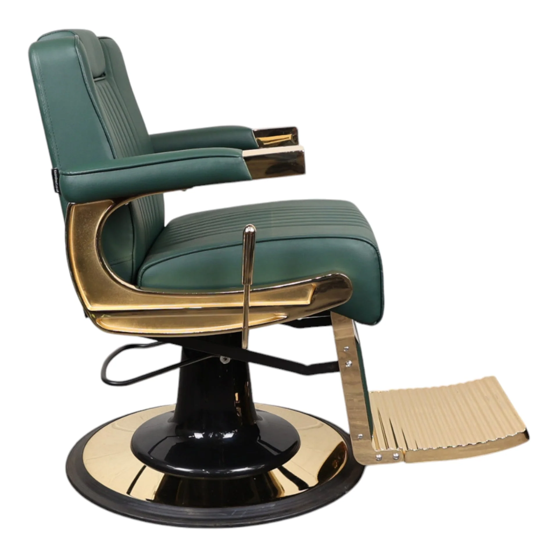 Barber Chair - Retro Green & Gold Accents - Image 3