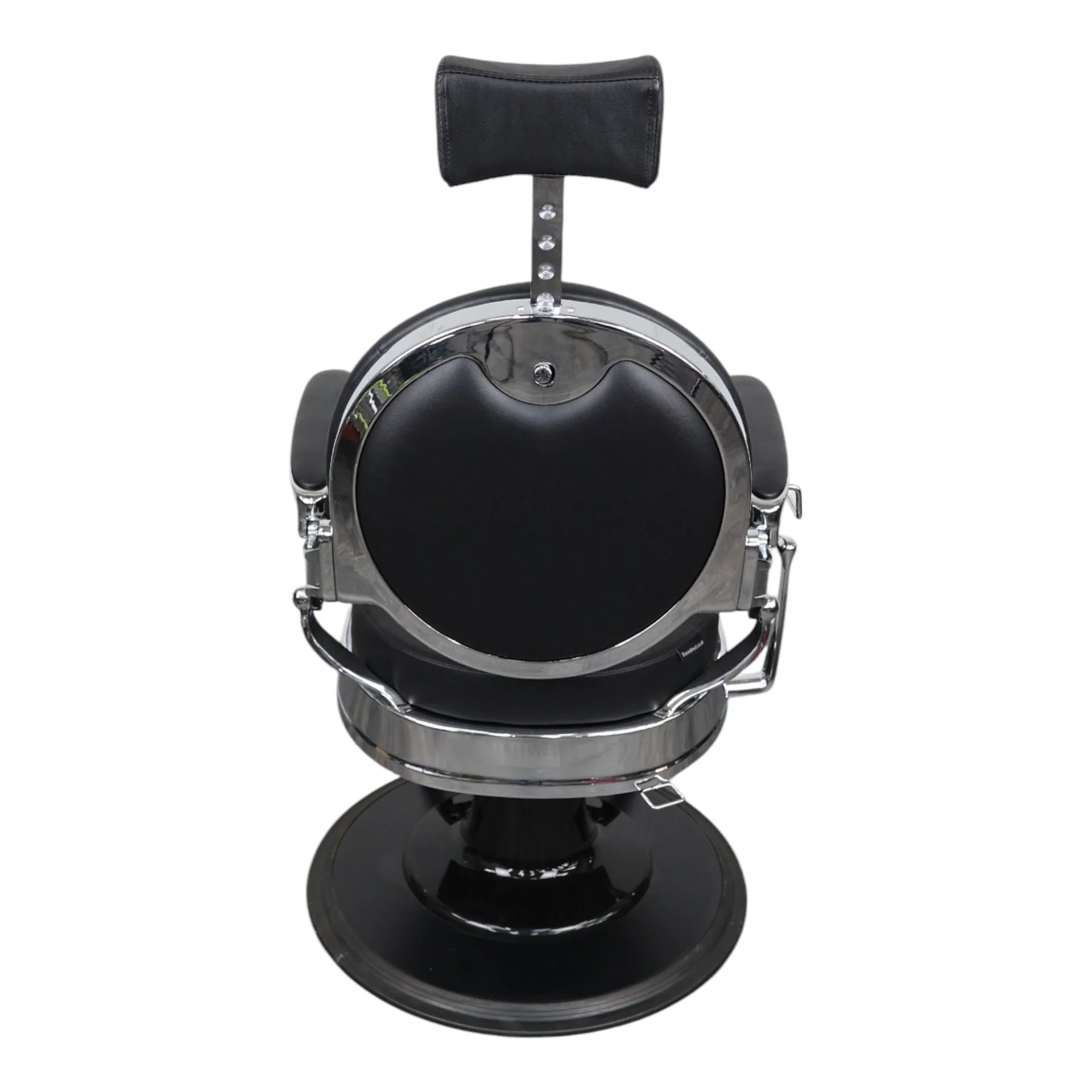 Barber Chair - Vintage Style Black & Chrome Accents - Image 10