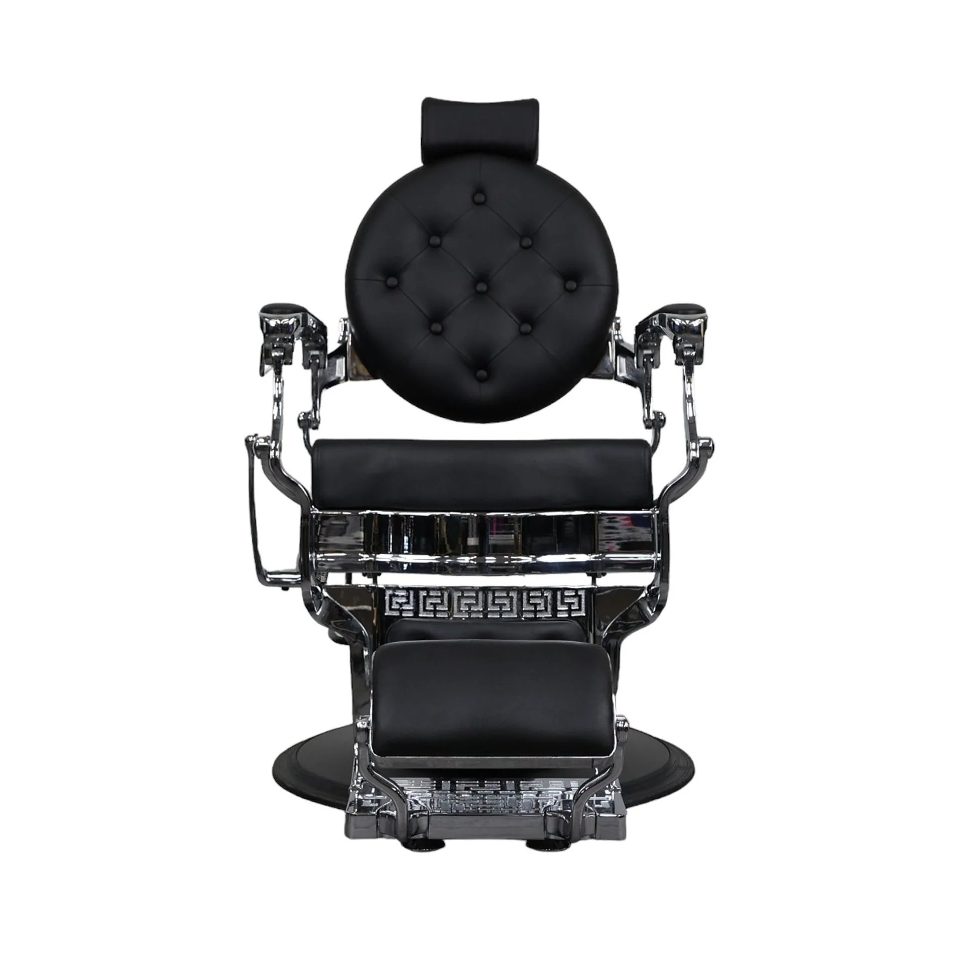 Barber Chair - Vintage Style Black & Chrome Accents - Image 4