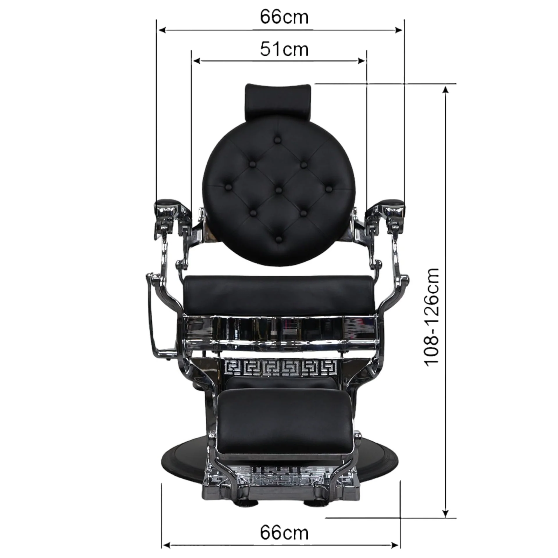 Barber Chair - Vintage Style Black & Chrome Accents - Image 5