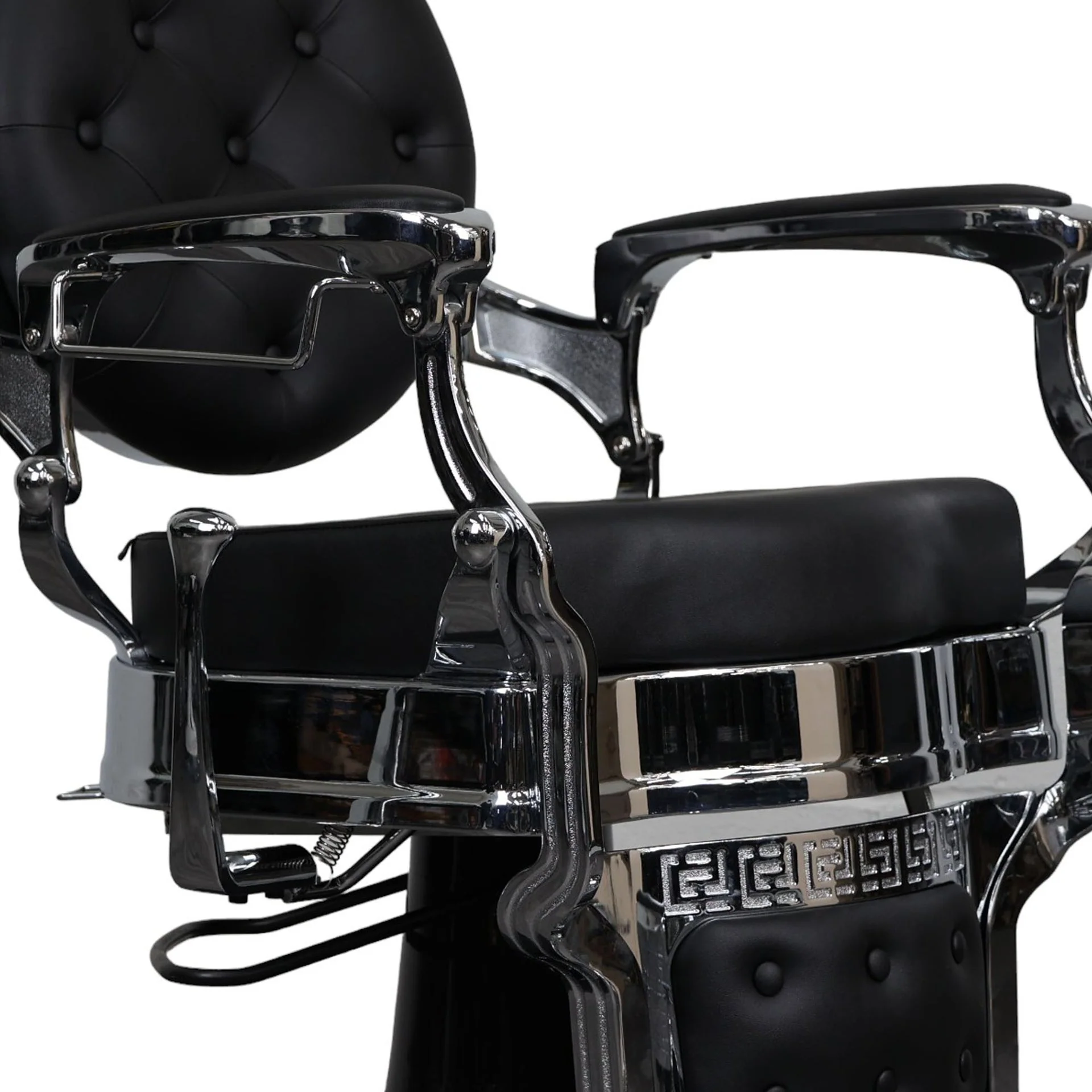 Barber Chair - Vintage Style Black & Chrome Accents - Image 8