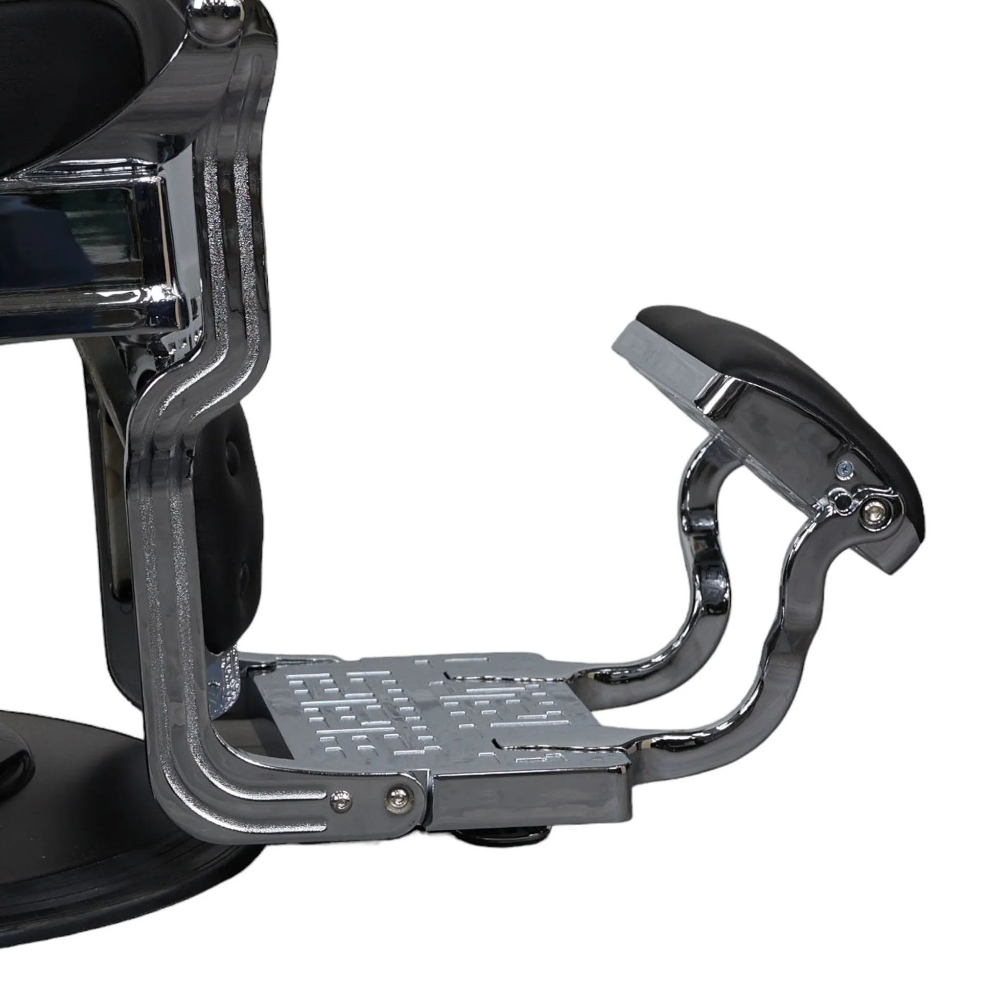 Barber Chair - Vintage Style Black & Chrome Accents - Image 9