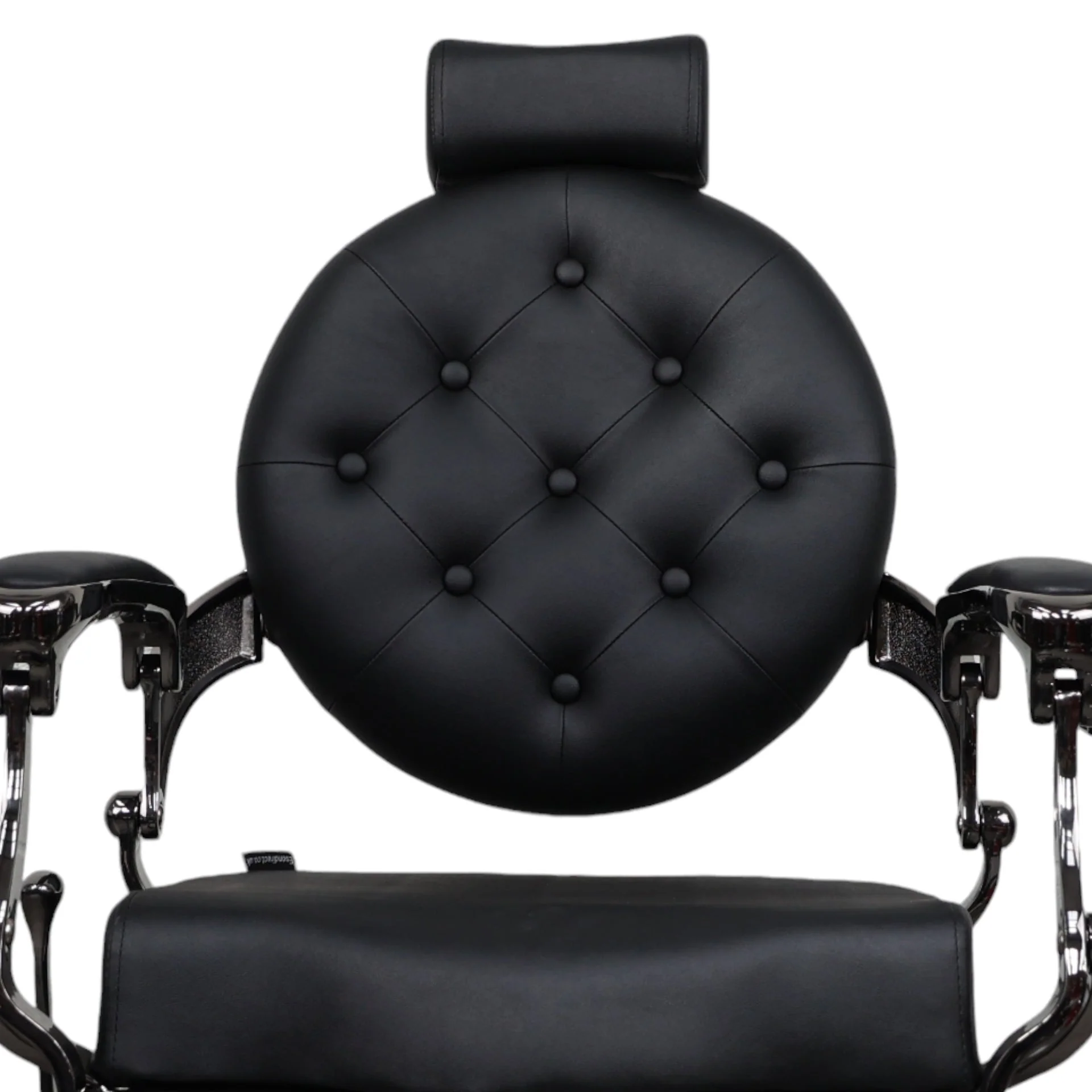 Barber Chair - Vintage Style Black & Shiny Black Accents - Image 9