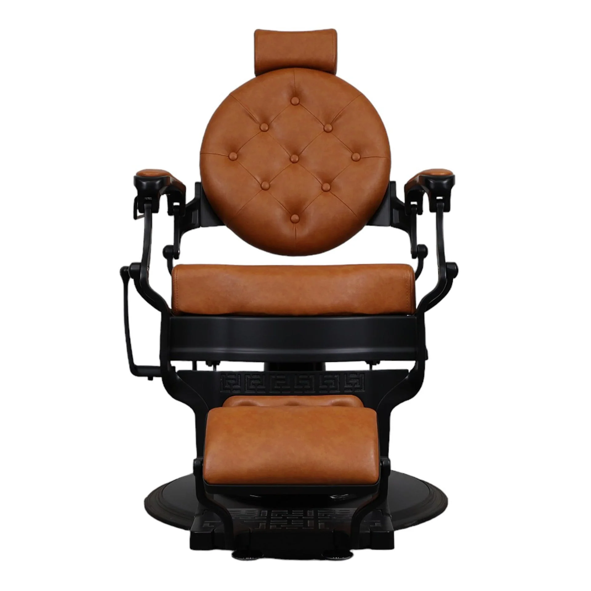 Barber Chair - Vintage Style Camel & Black Accents - Image 4