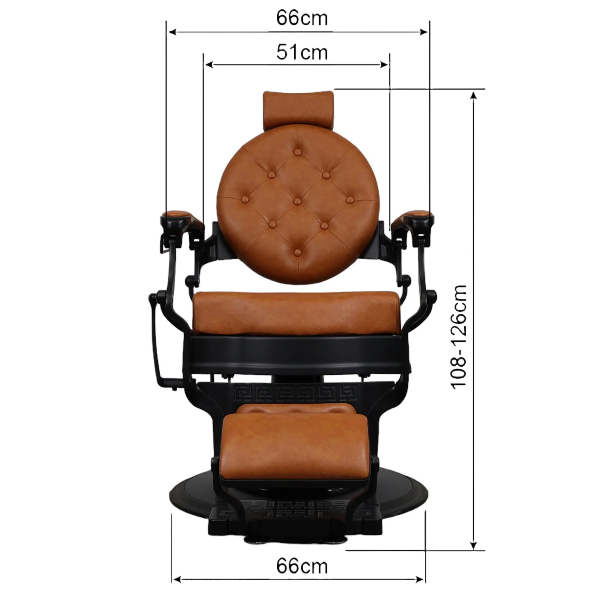 Barber Chair - Vintage Style Camel & Black Accents - Image 5