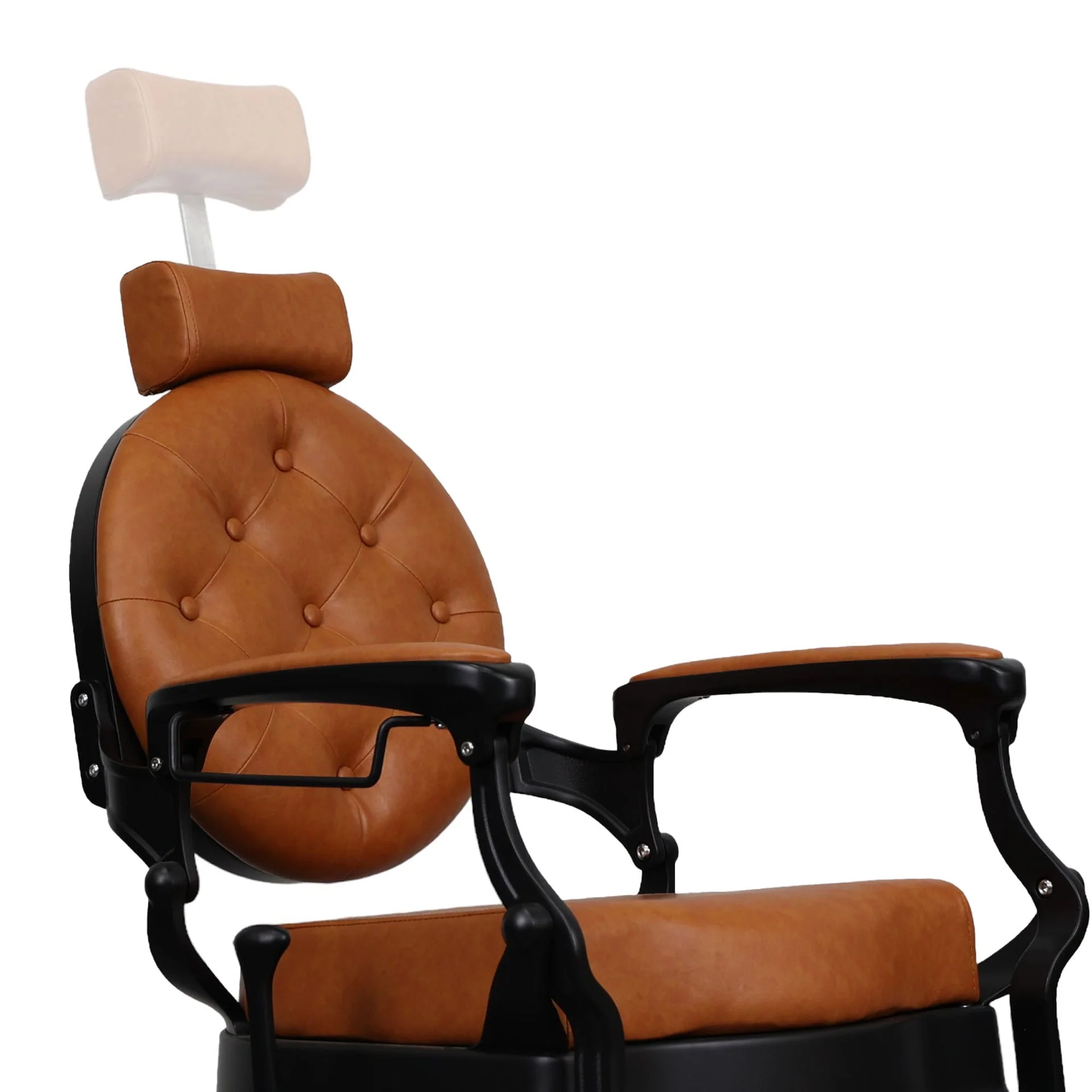 Barber Chair - Vintage Style Camel & Black Accents - Image 6