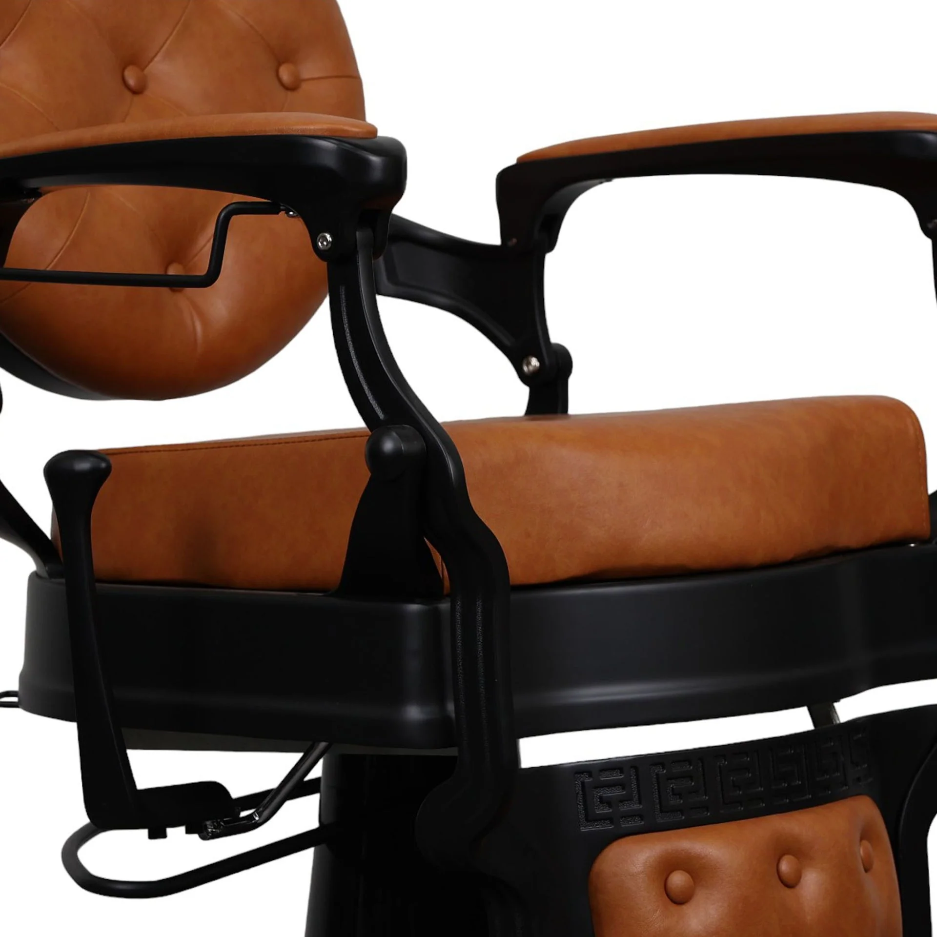 Barber Chair - Vintage Style Camel & Black Accents - Image 8