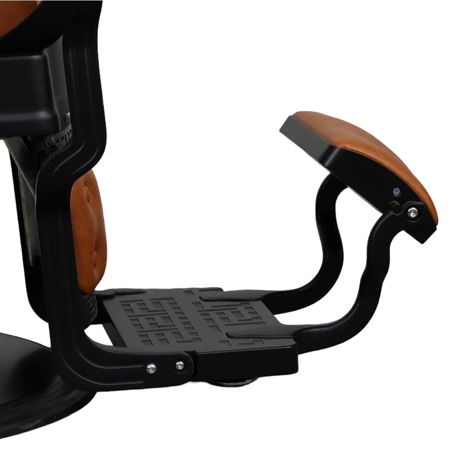 Barber Chair - Vintage Style Camel & Black Accents - Image 9