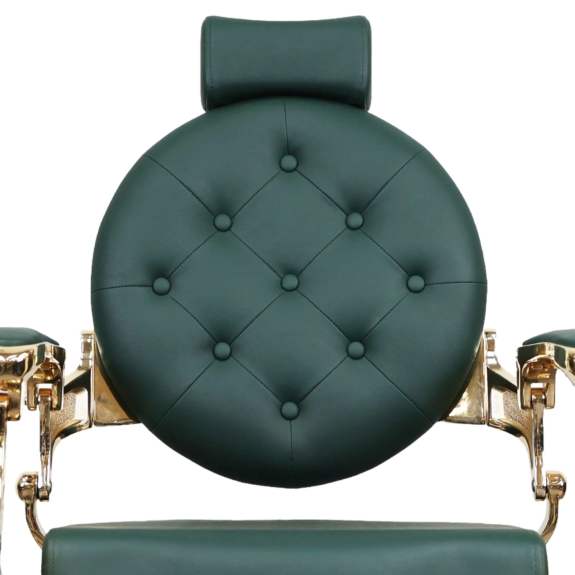 Barber Chair - Vintage Style Green & Gold Accents - Image 7