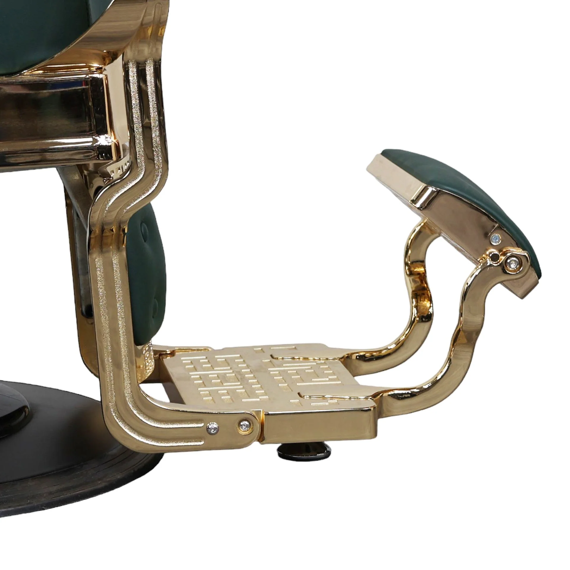Barber Chair - Vintage Style Green & Gold Accents - Image 9