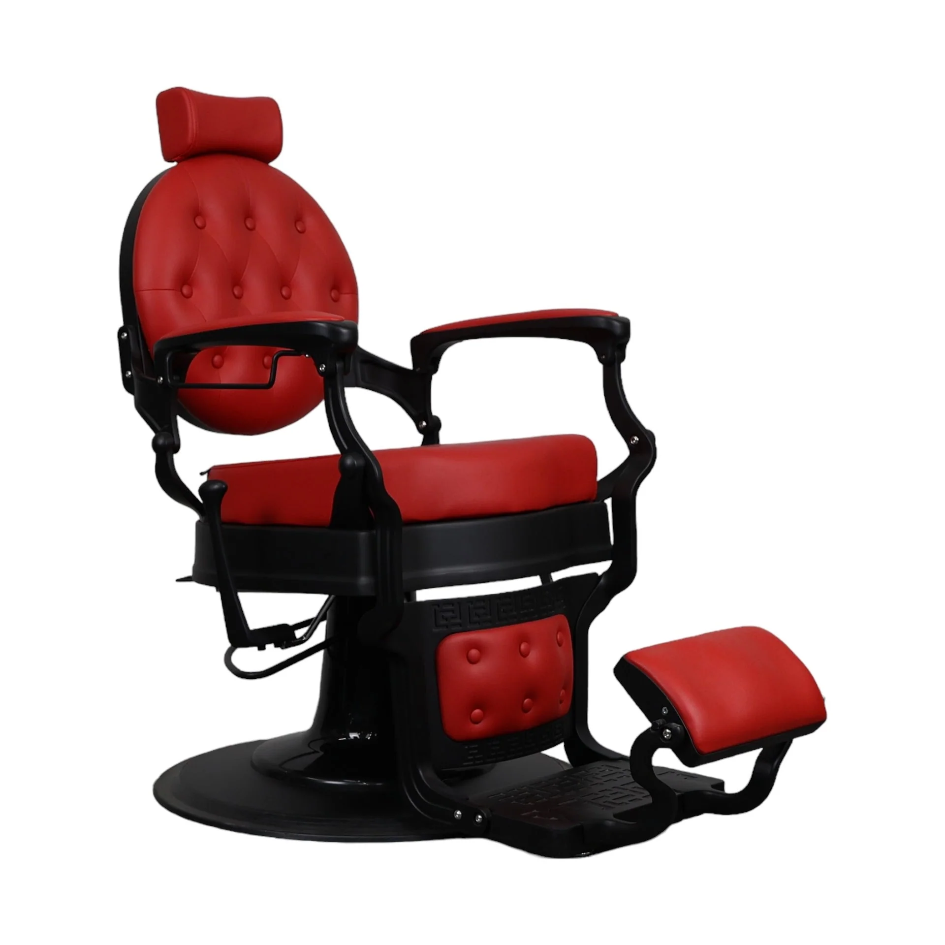 Barber Chair - Vintage Style Red & Black Accents - Image 3