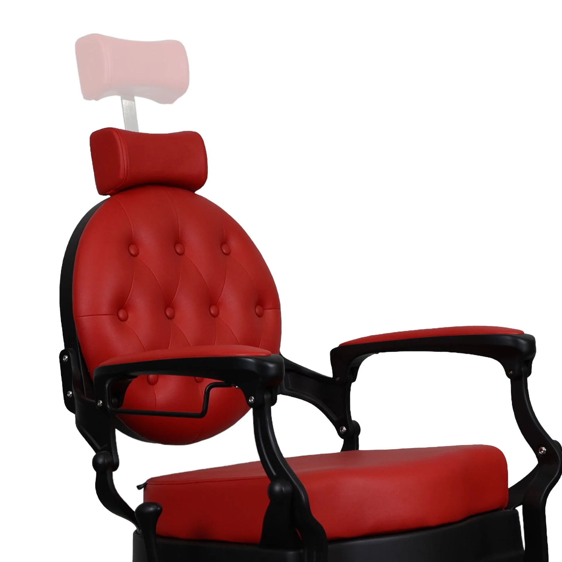 Barber Chair - Vintage Style Red & Black Accents - Image 6