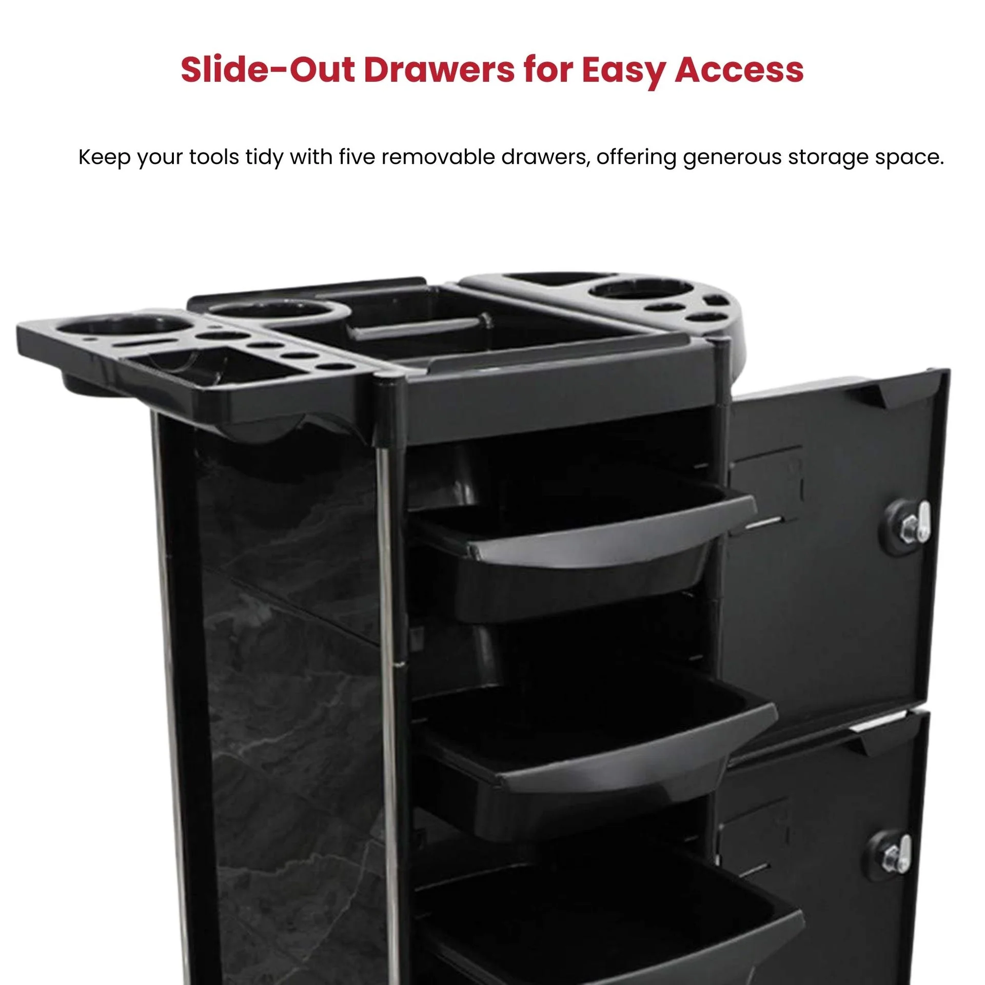 Eson - Hairdresser Multi-Function Trolley With Locking Doors - Image 5