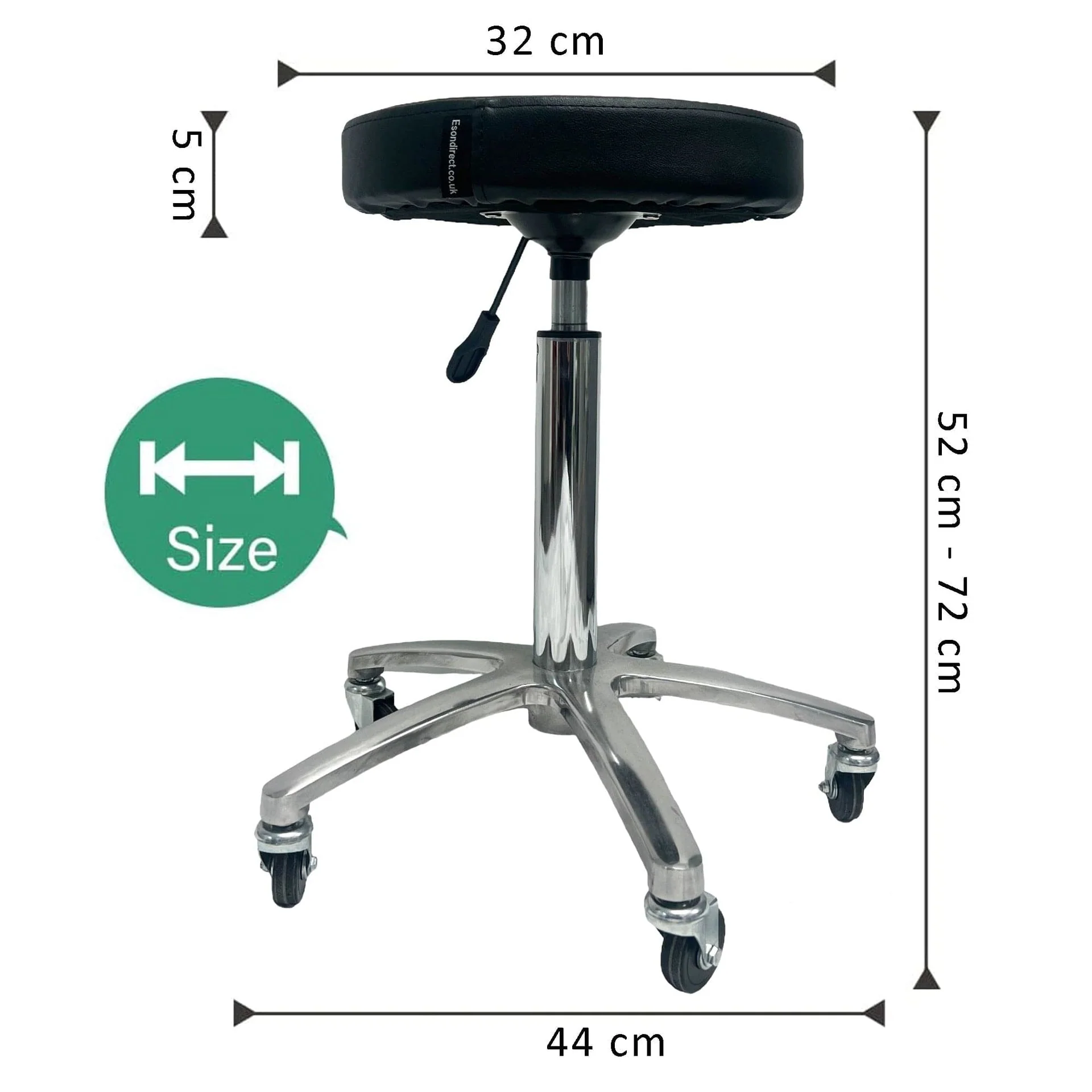 Eson - Salon & Beauty Stool Height Adjustable Swivel Chair with Wheels - Image 3