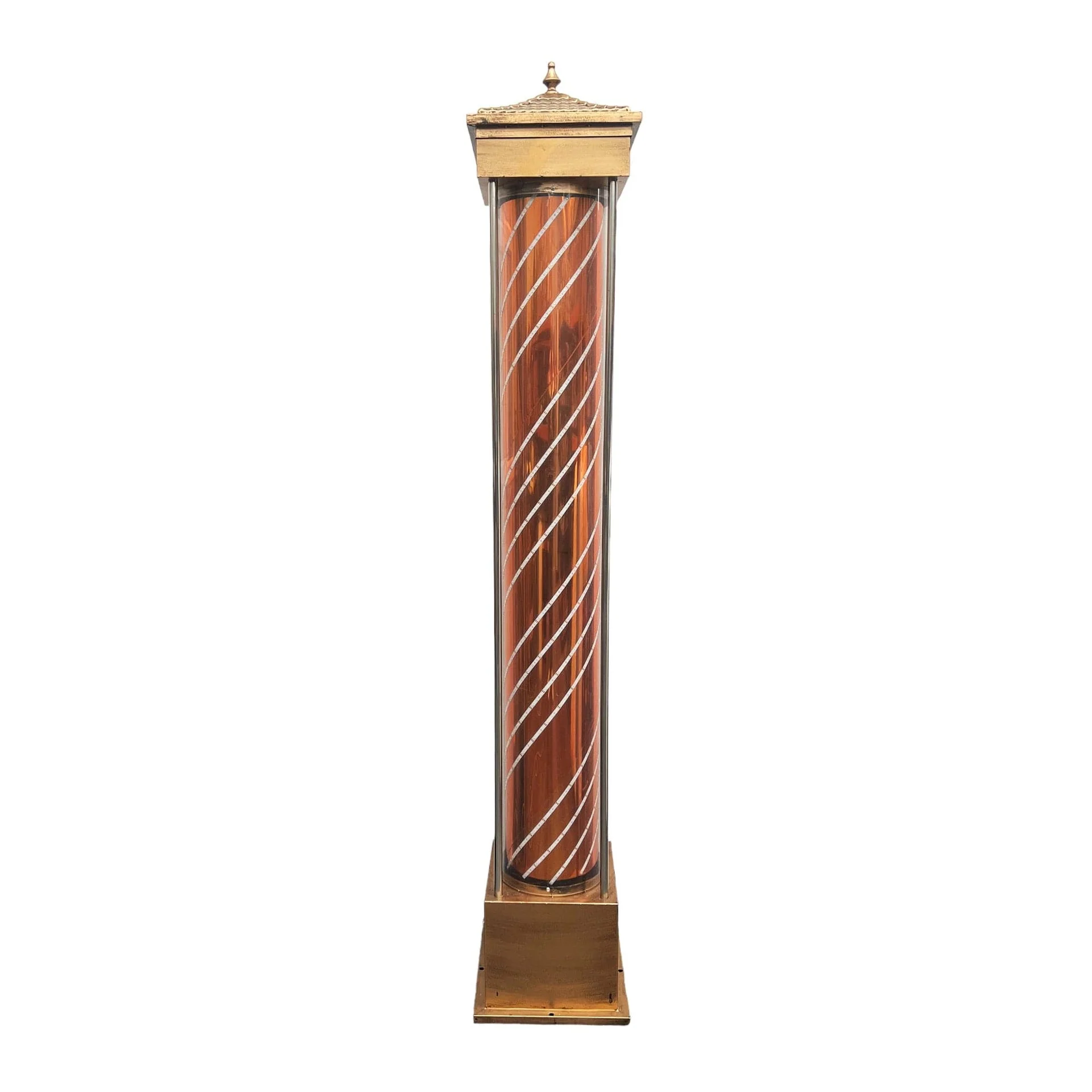 Gabri - Barber Pole Led Light Floor Lantern Style  (Bronze & Copper Rotating Illuminating Stripes) 2.1m - Image 3