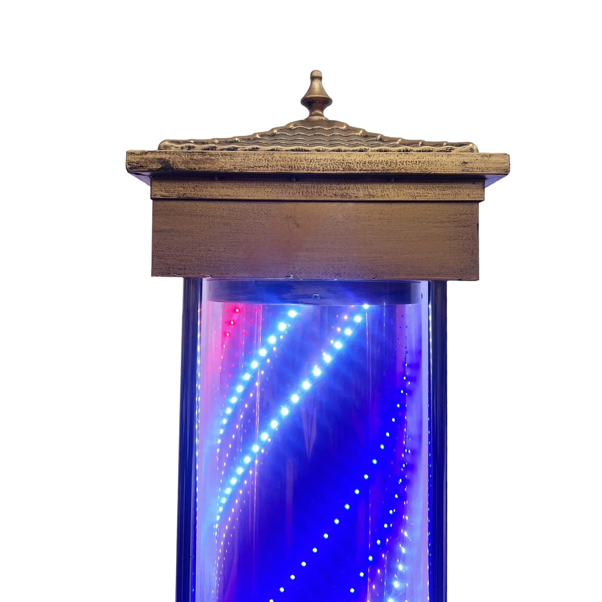 Gabri - Barber Pole Led Light Floor Lantern Style  (Bronze & Copper Rotating Illuminating Stripes) 2.1m - Image 5