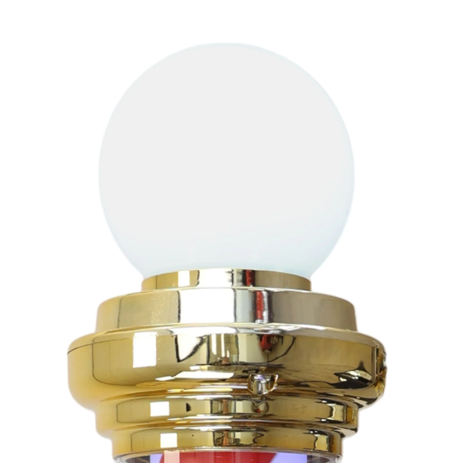 Gabri - Barber Pole Light With Open Sign (Gold Red White Blue Stripes) 70cm - Image 4