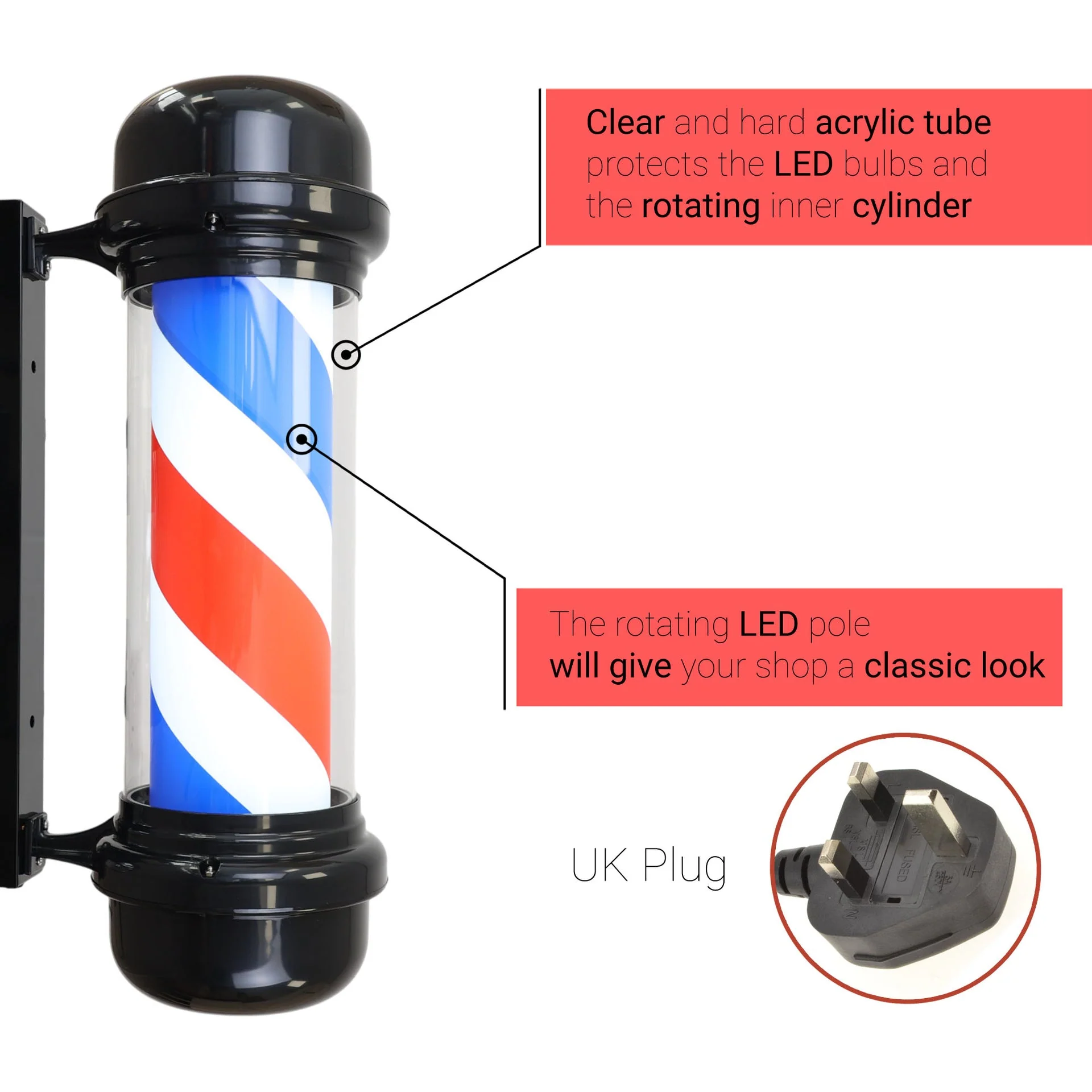 Gabri - Classic Barber Pole Light 71cm - Image 10