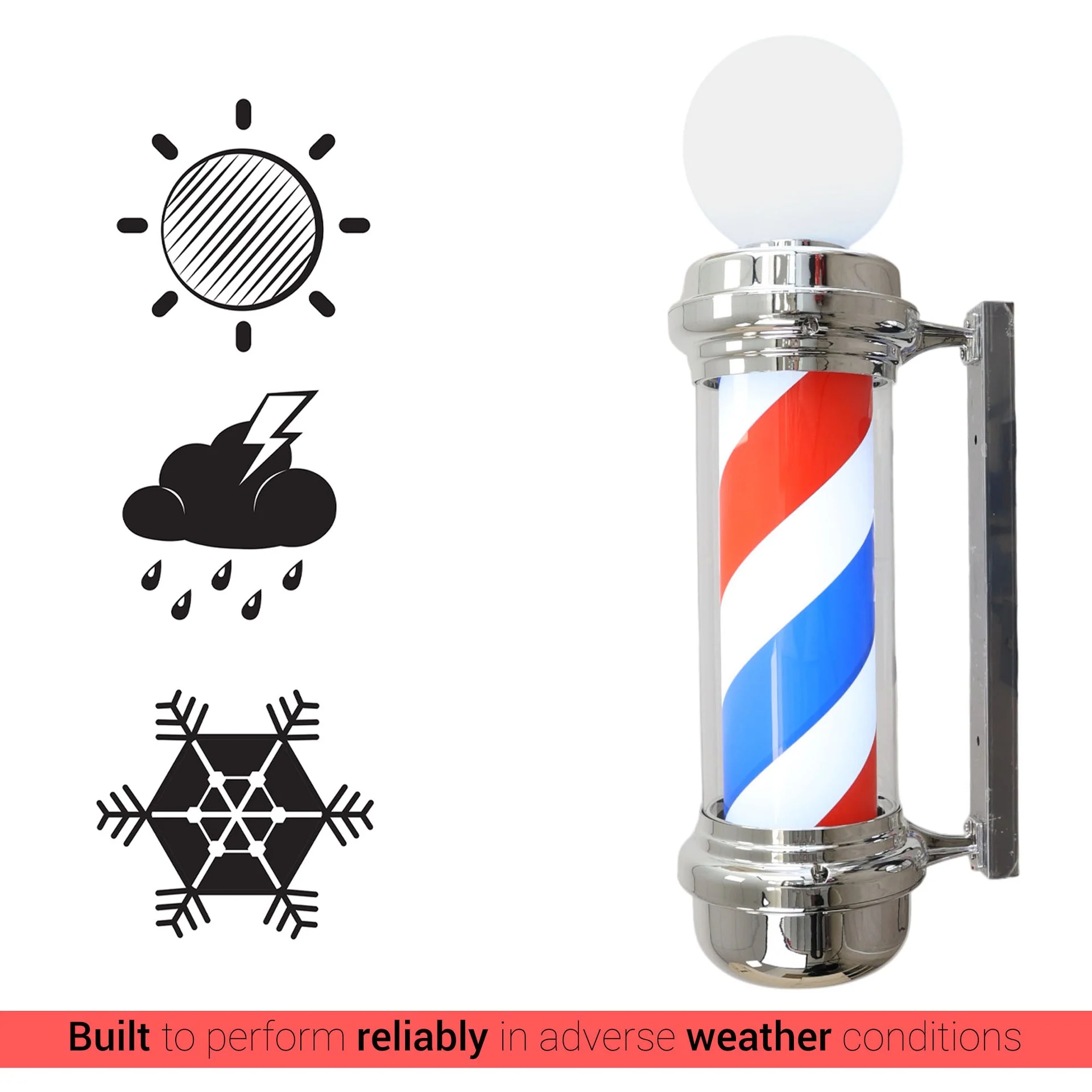 Gabri - Classic Barber Pole Light With Open Sign 85cm - Image 8