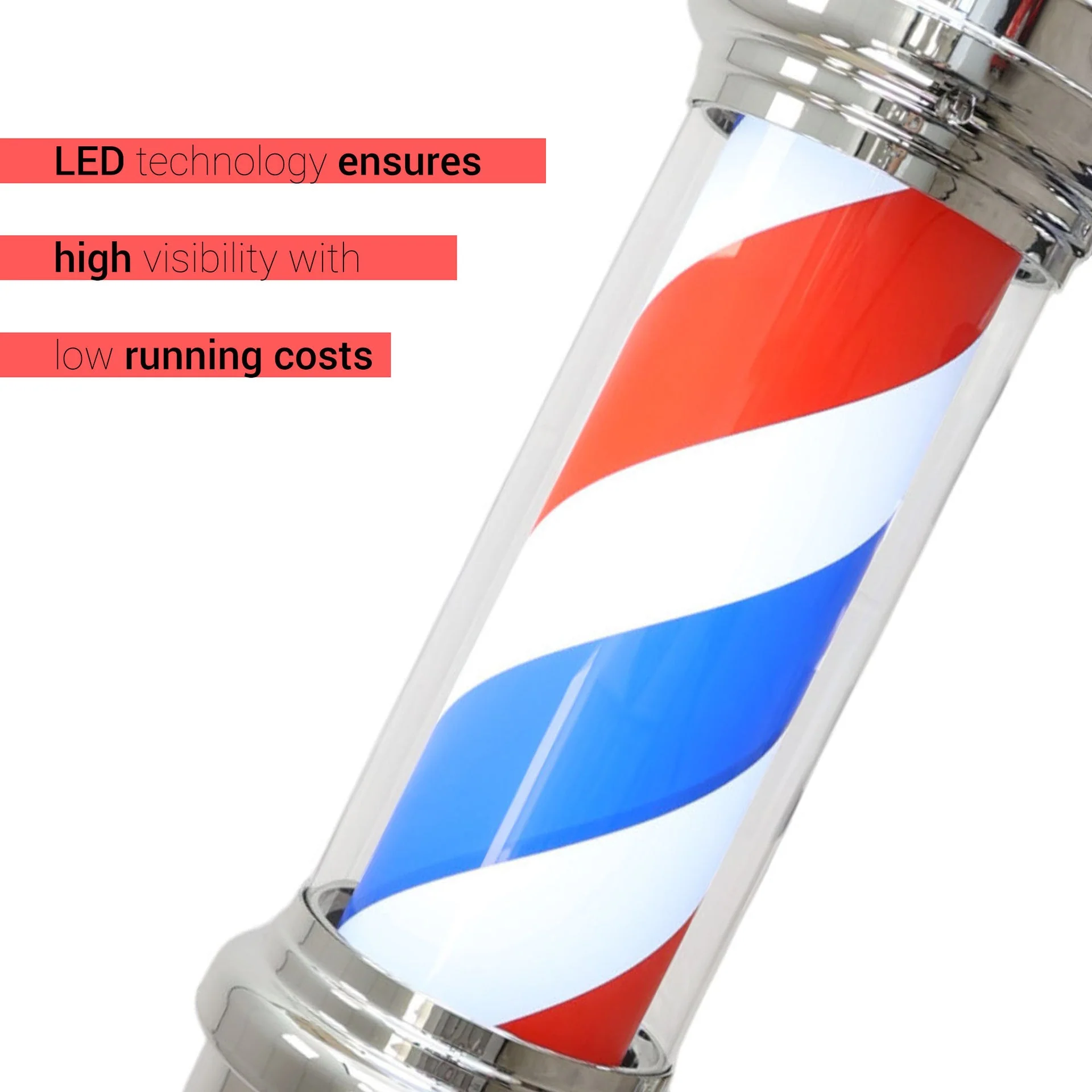 Gabri - Classic Barber Pole Light With Open Sign 85cm - Image 9