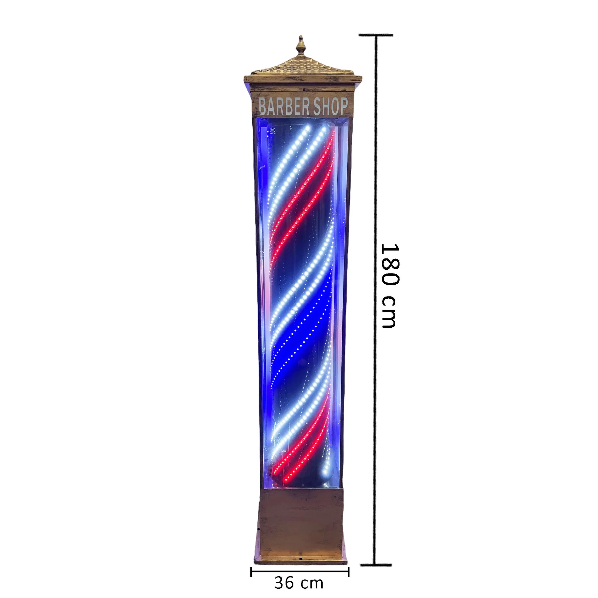 Gabri - Floor Barber Pole Lantern Style Digital Led Light 1.8m - Image 11