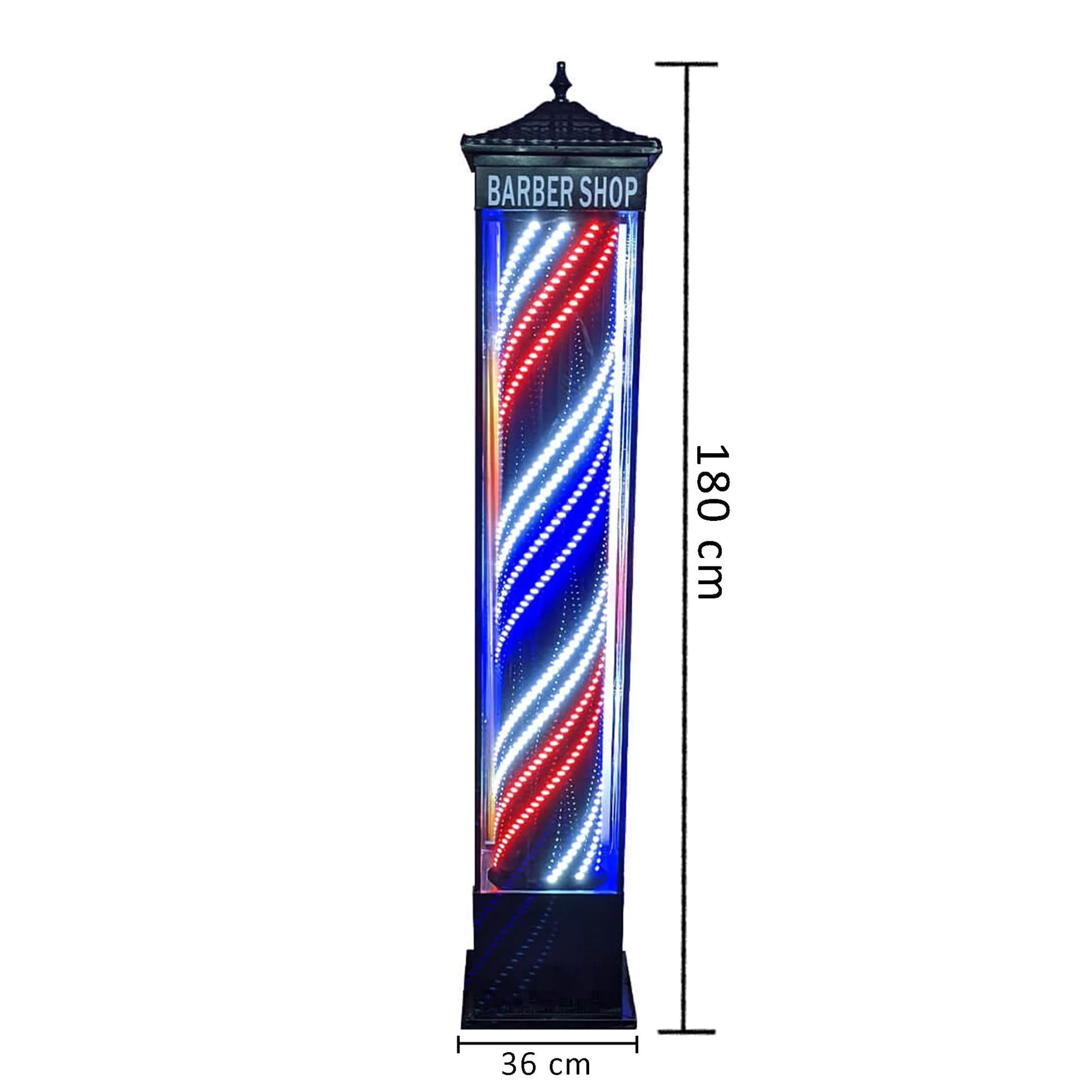 Gabri - Floor Barber Pole Lantern Style Digital Led Light 1.8m - Image 6