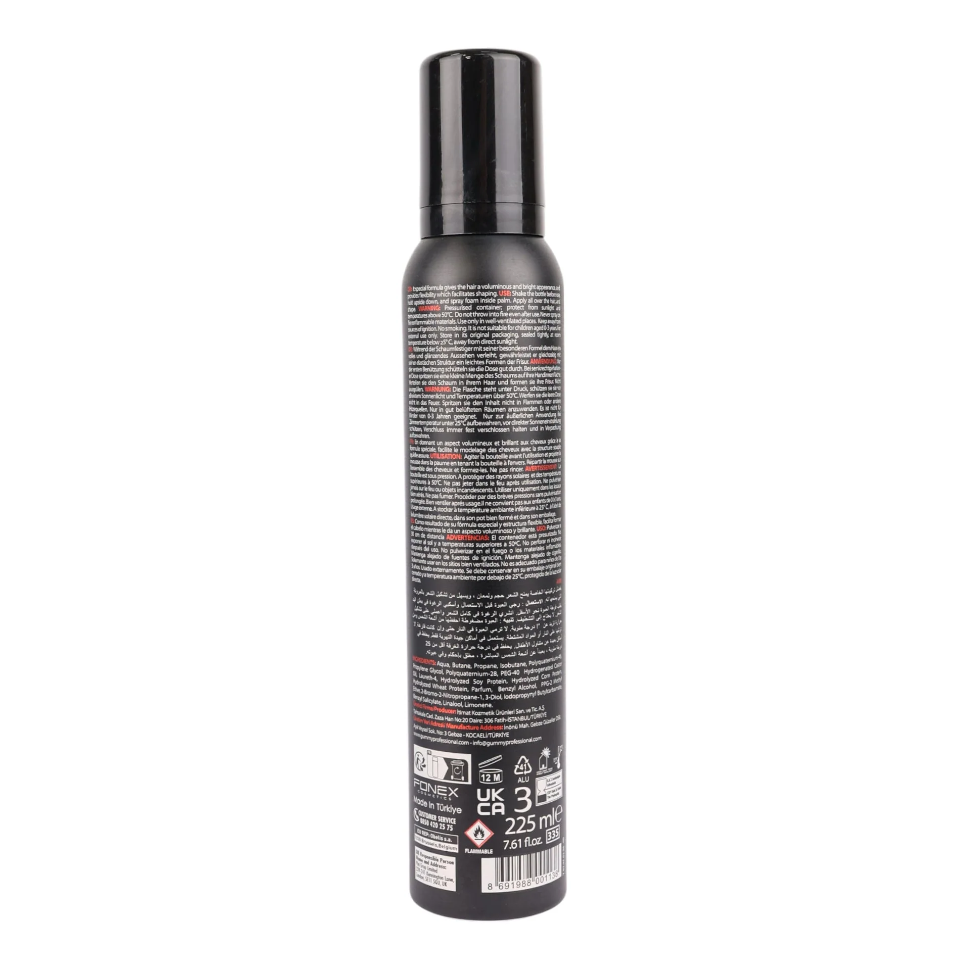 Gummy - Hair Mousse Keratin Ultra Hold 225ml - Image 8
