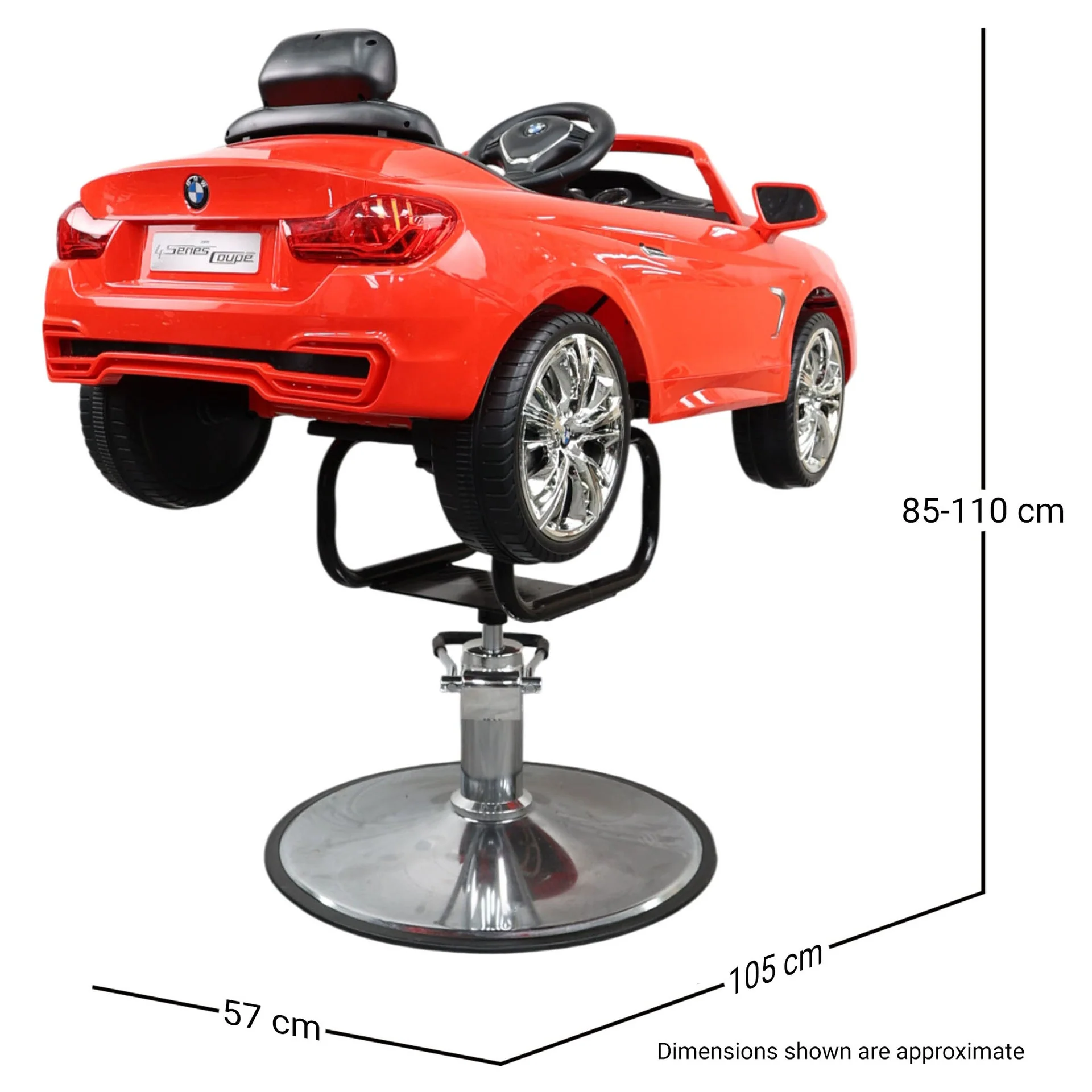 Kids Barber Chairs - Luxury Kidney-Grille Convertible Red - Image 4