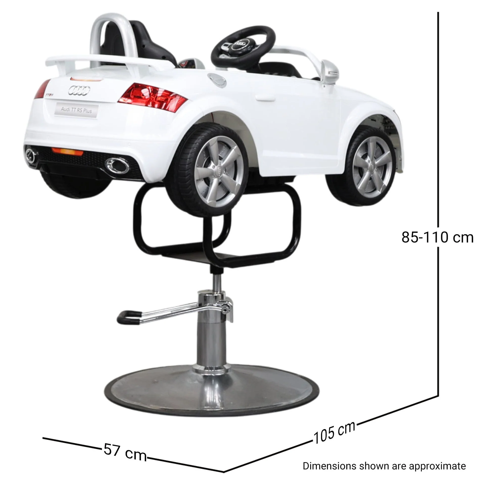 Kids Barber Chairs - Premium Sports Roadster White - Image 4